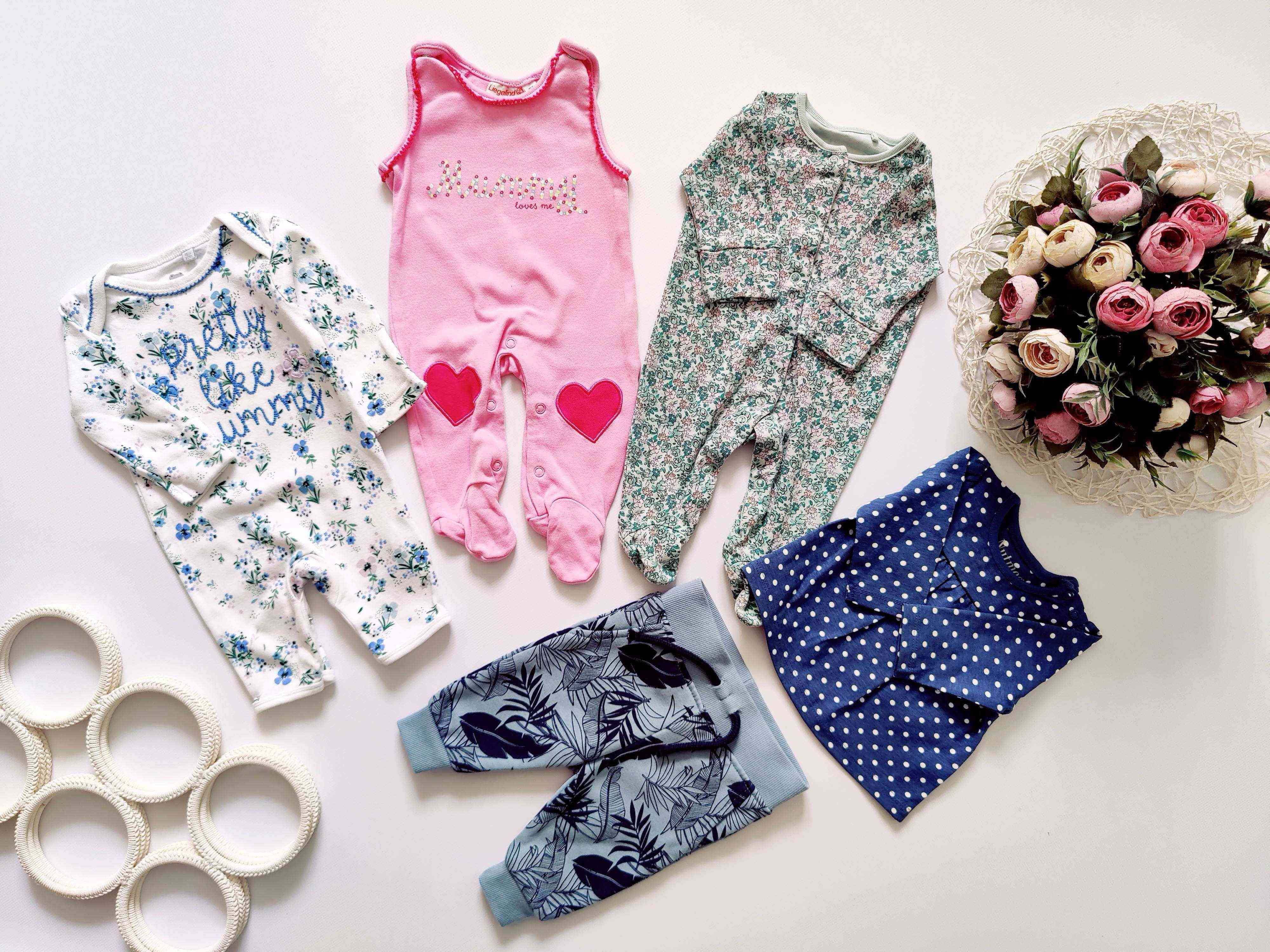 0-3 міс, зріст 56,62 Новий реглан з теплими штанами і три чоловічки