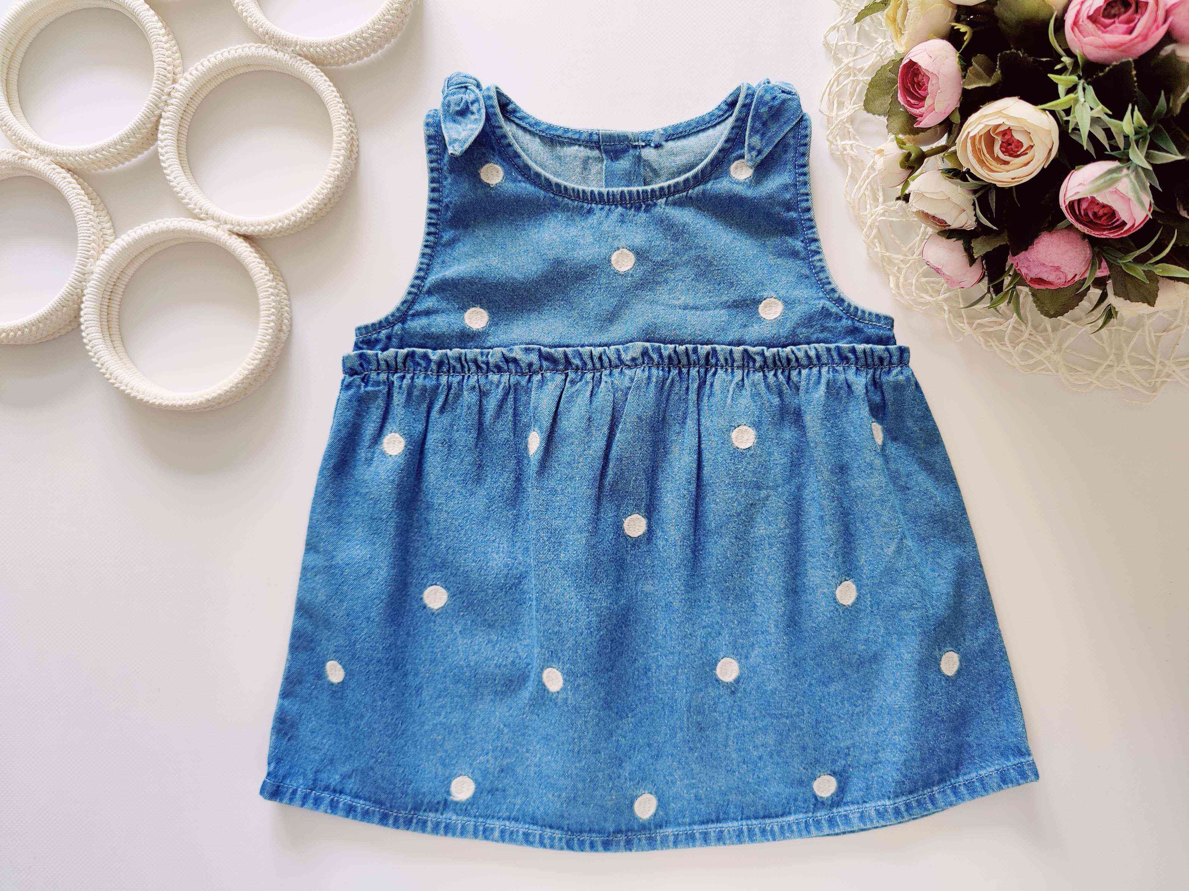 5,6 років, зріст 110,116 Джинсова в горох