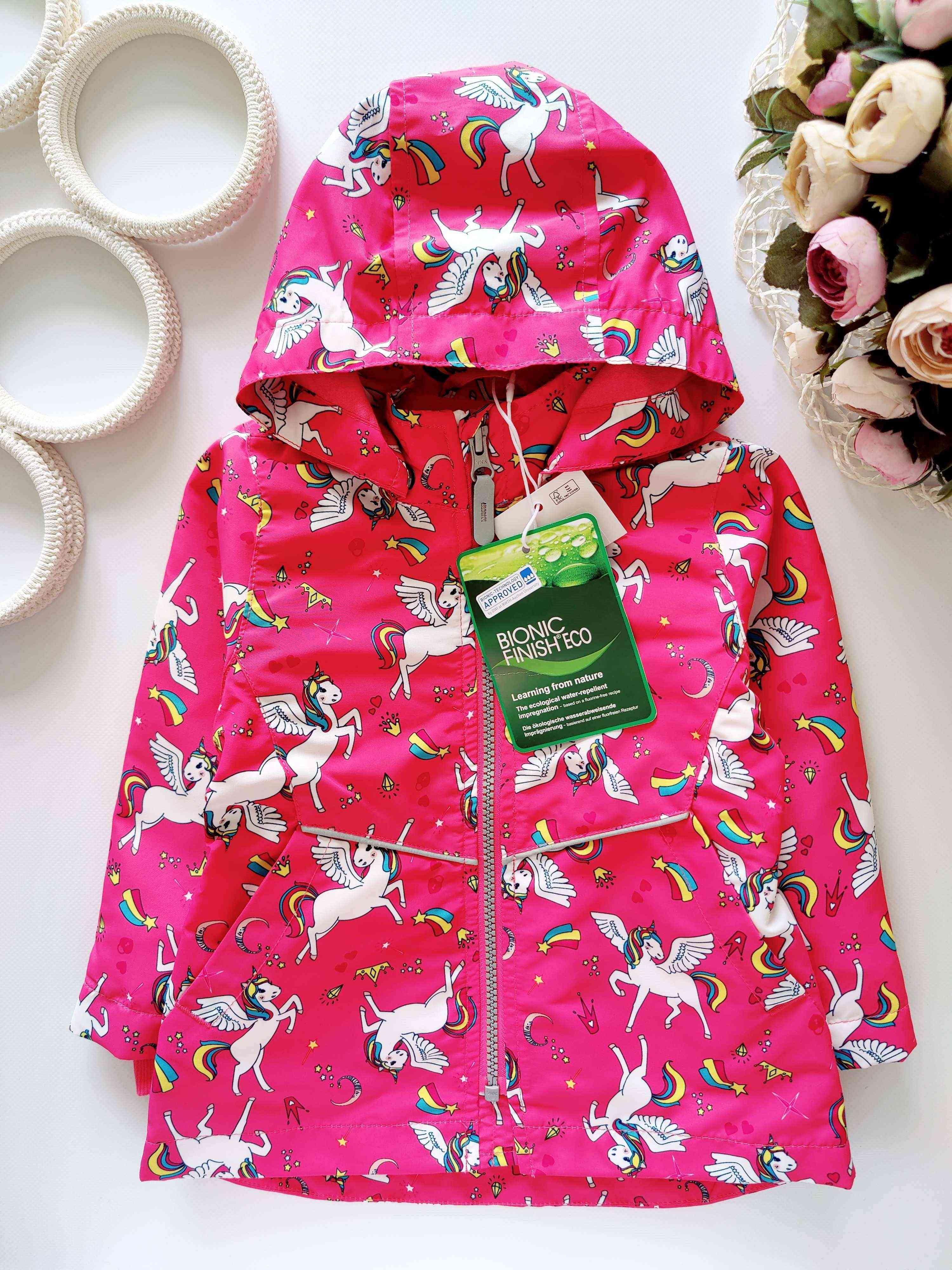 12,18 мес, рост 80,86 Новая розовая ветровка в единорожках NAME IT