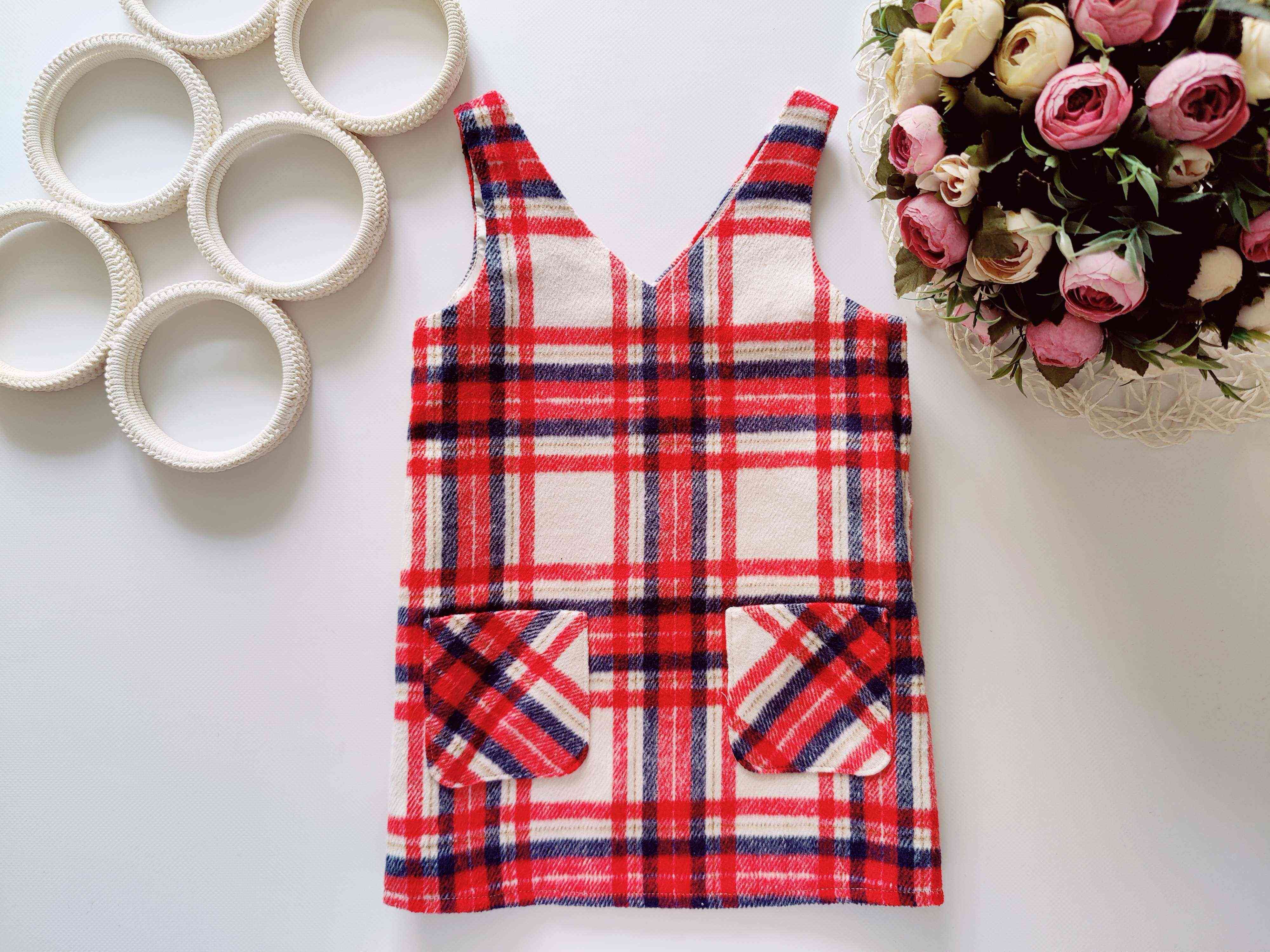 18,24 мес, рост 92 Сарафан в клетку