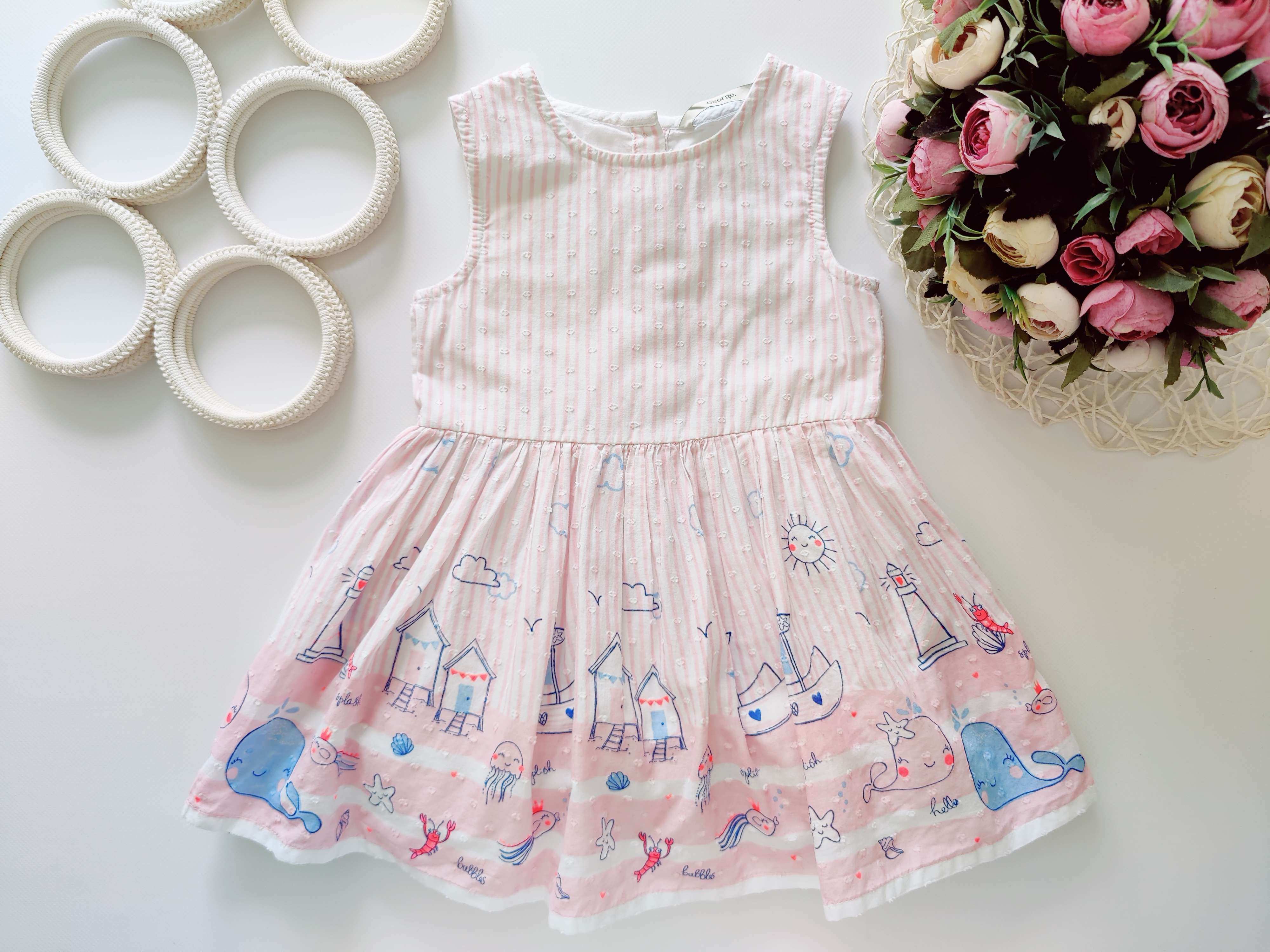 1,5,2 года, рост 86,92 Хлопковое летнее платье