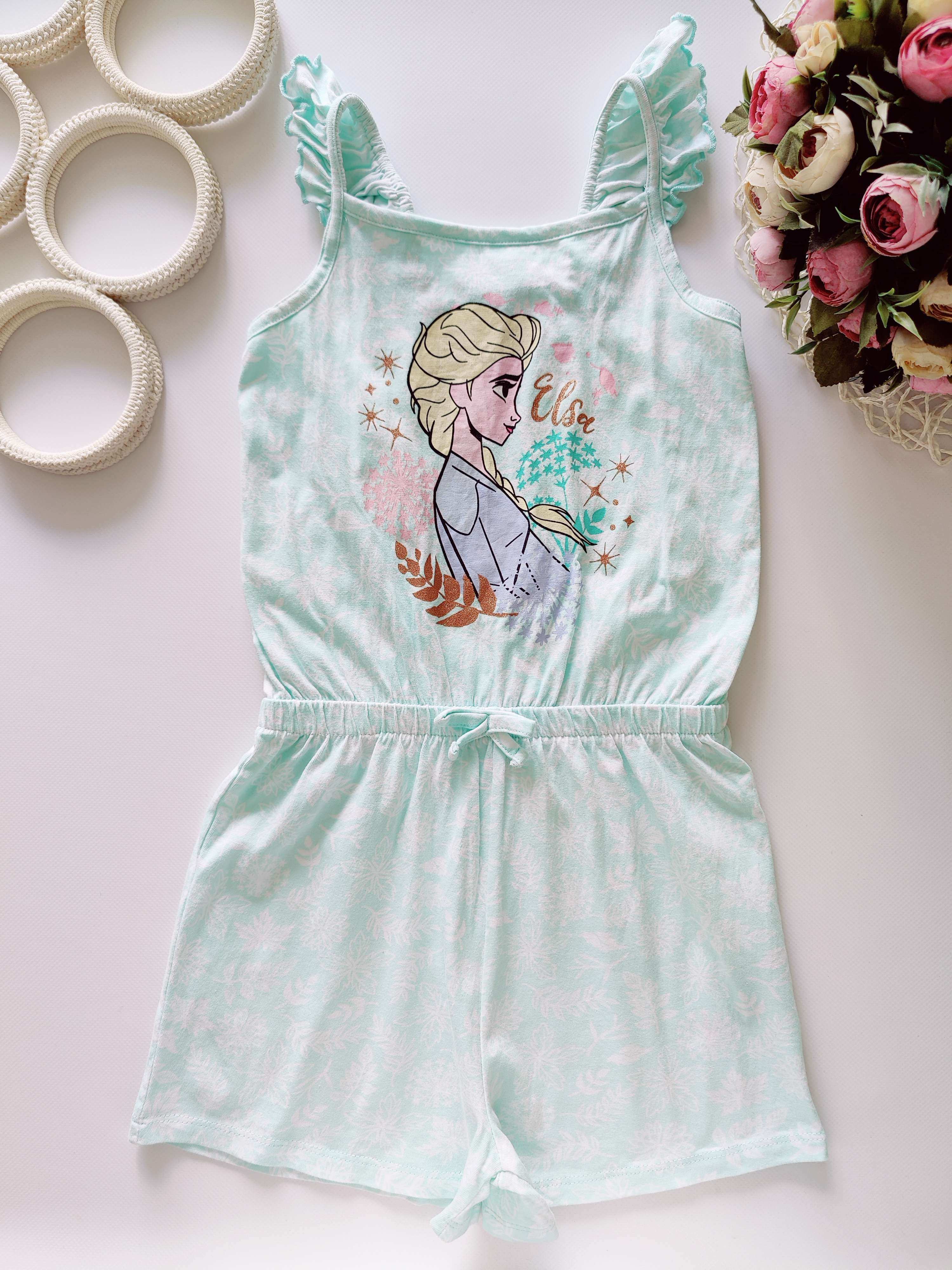 6,7 лет, рост 116,122 Летний ромпер с Эльзой