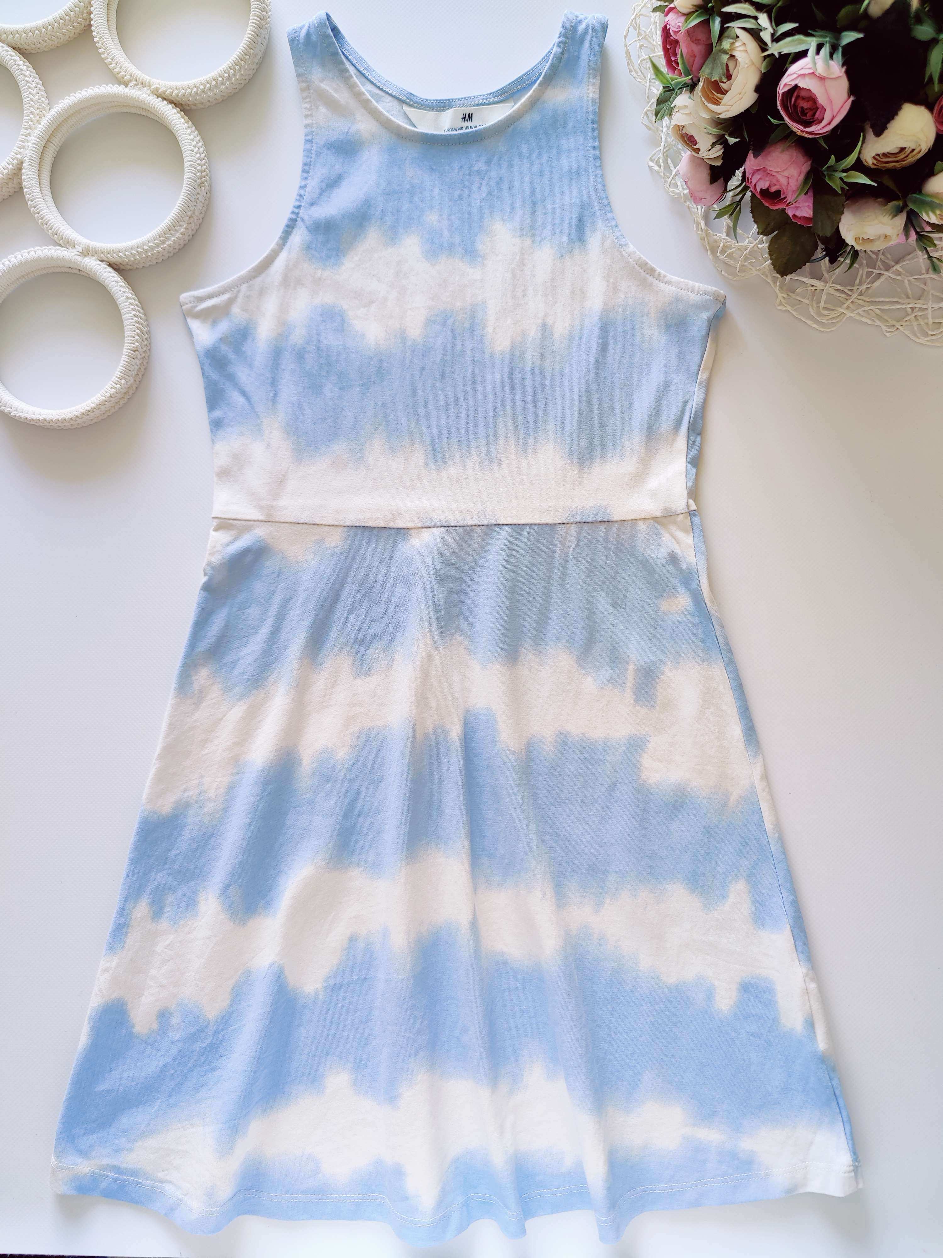 8,10 лет, рост 134,140 Сарафан небесный