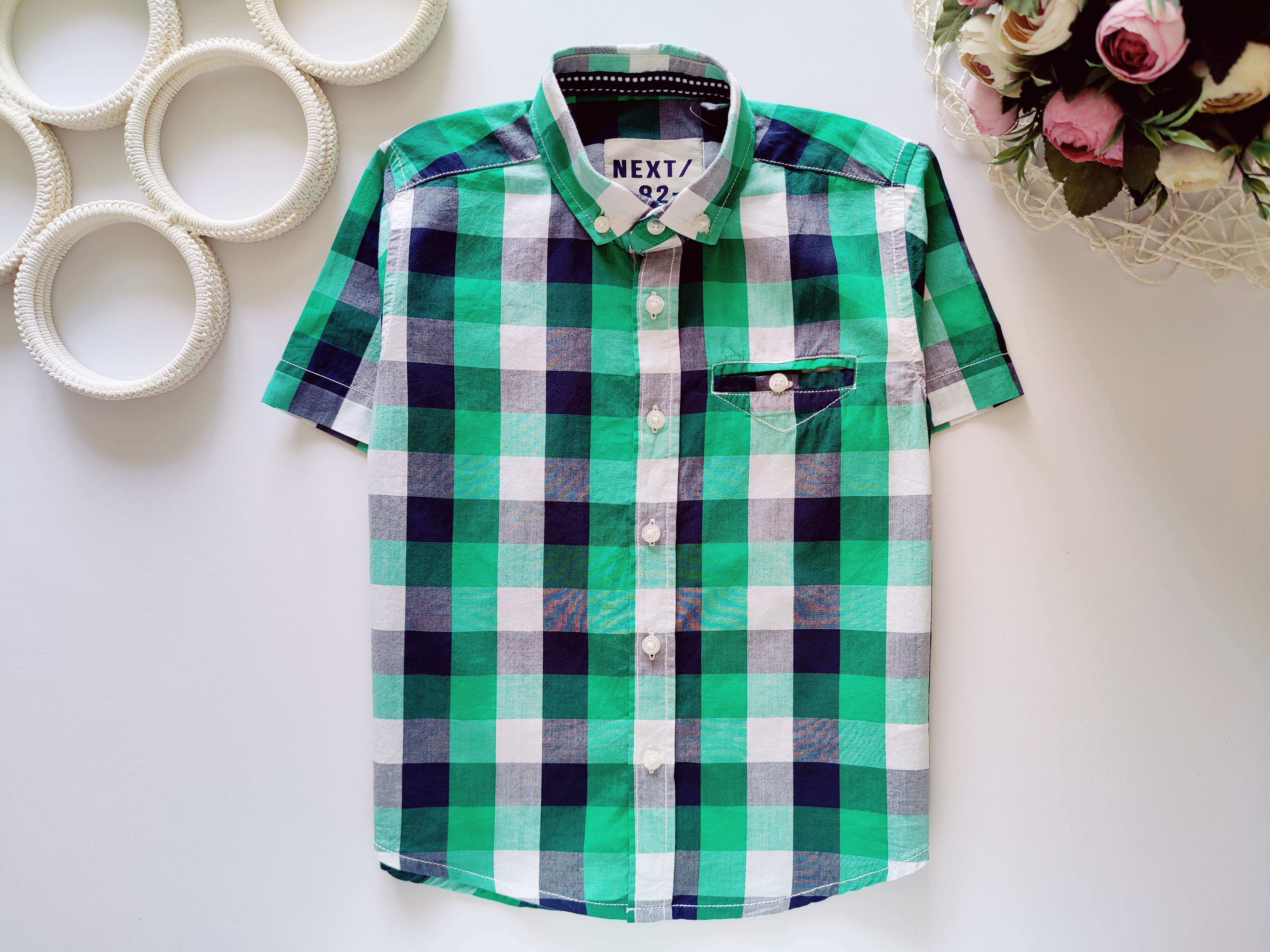 3,4 года, рост 104 Новая рубашка в клетку