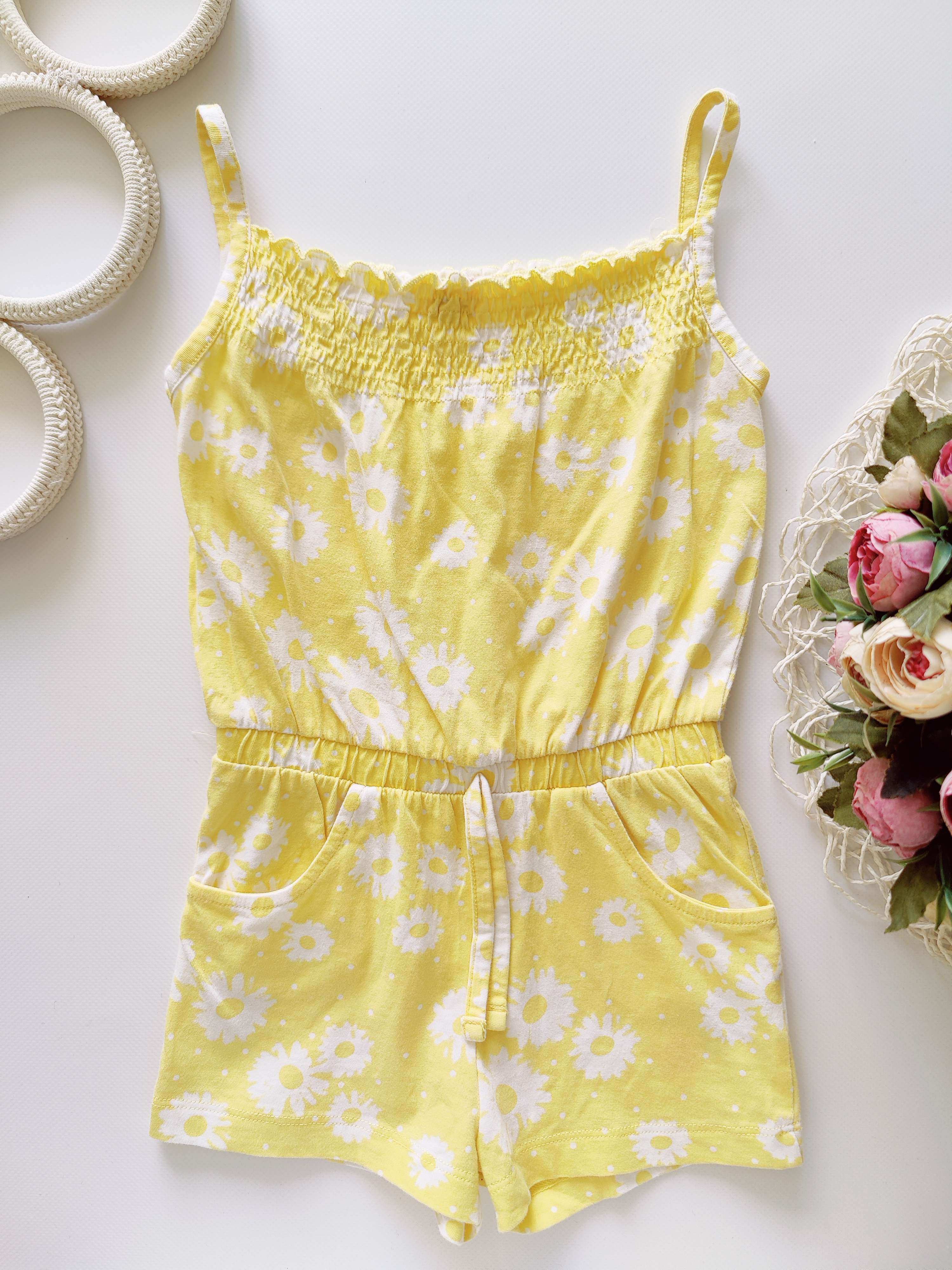 2,3 роки, зріст 98 Яскравий жовтий ромпер