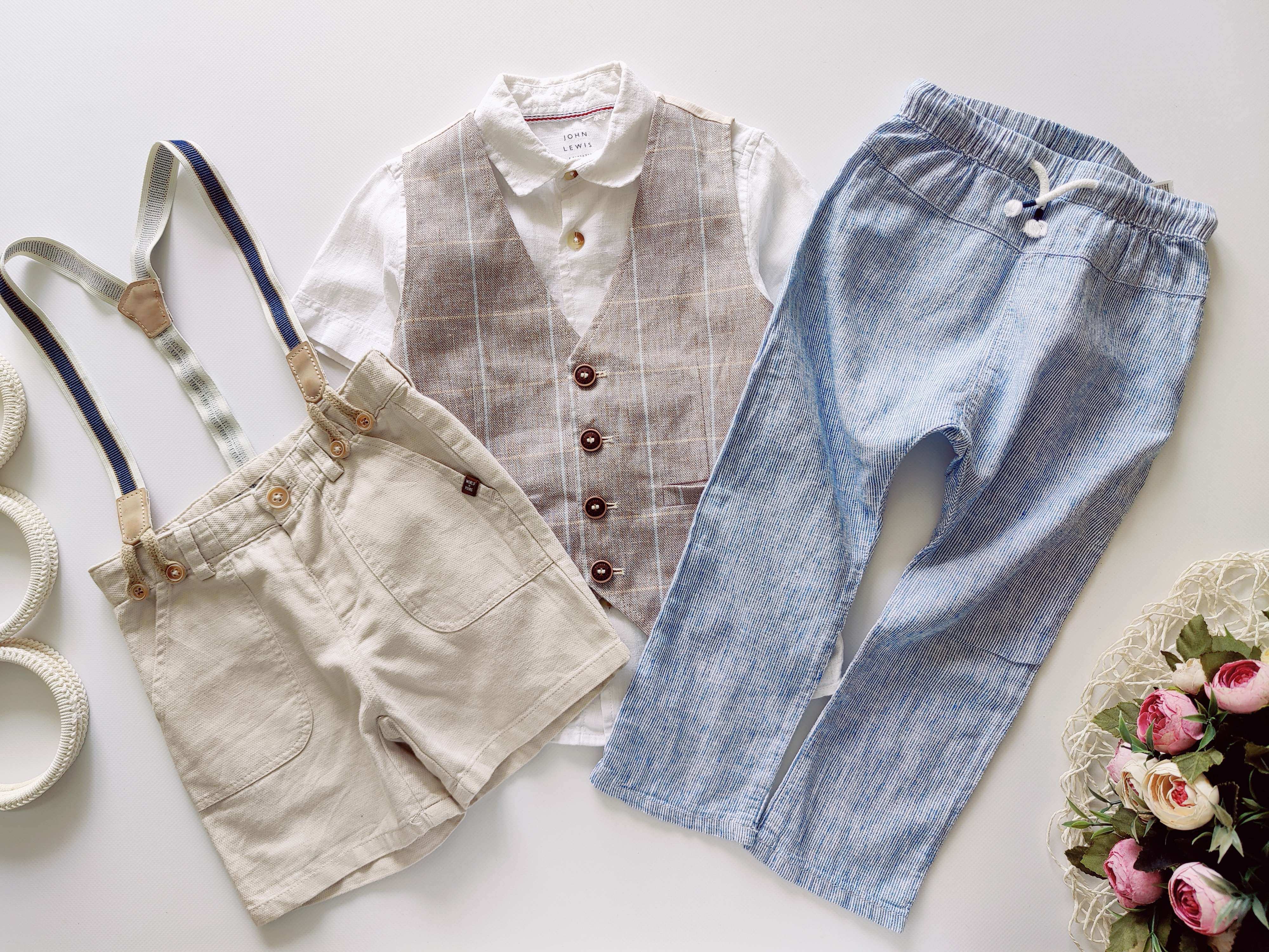 3 года, рост 98 Красивый нарядный летний льняной костюм для мальчика