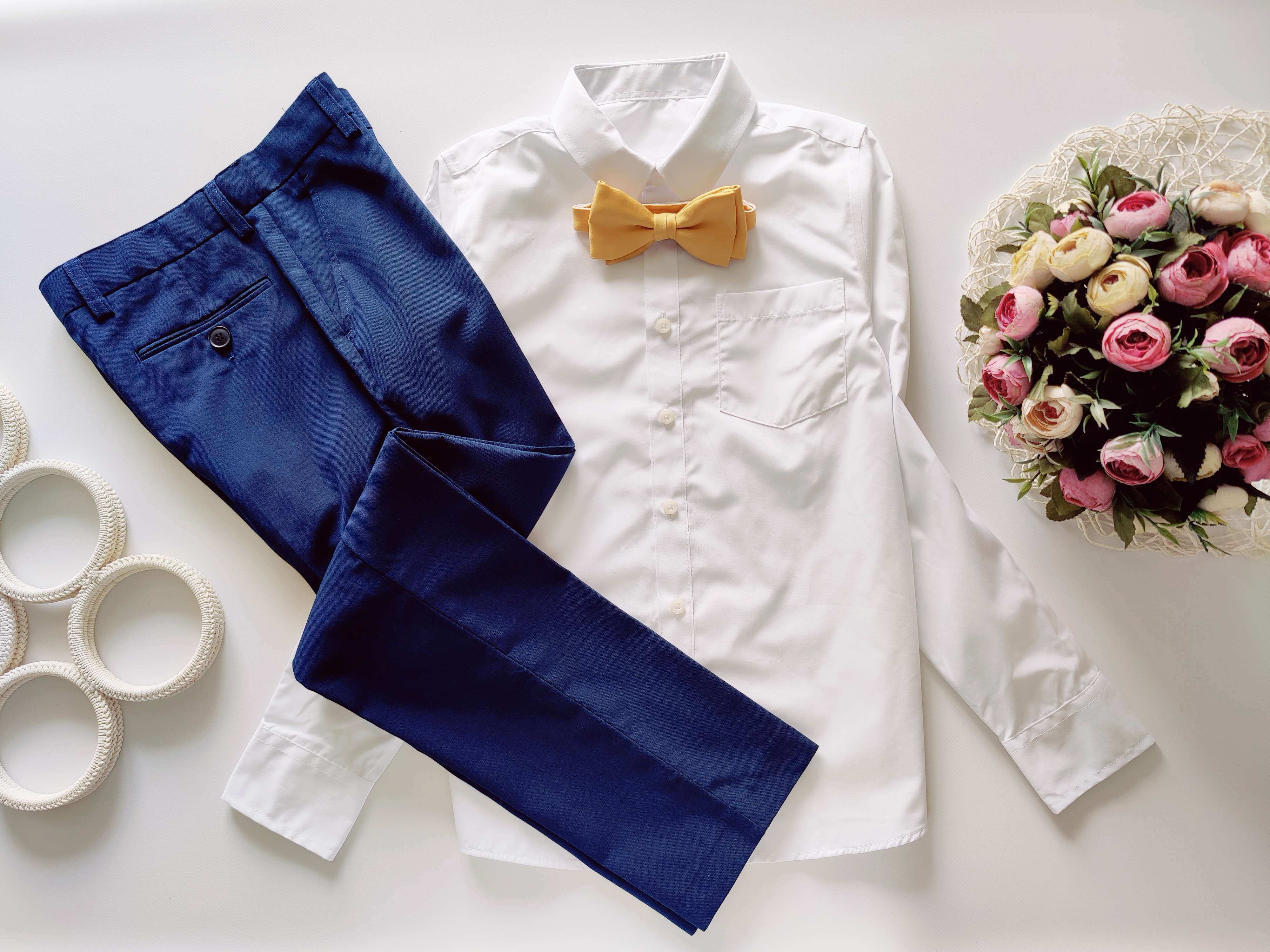 11,12 лет, рост 146,152 Новая белая рубашка с длинным рукавом и брюки