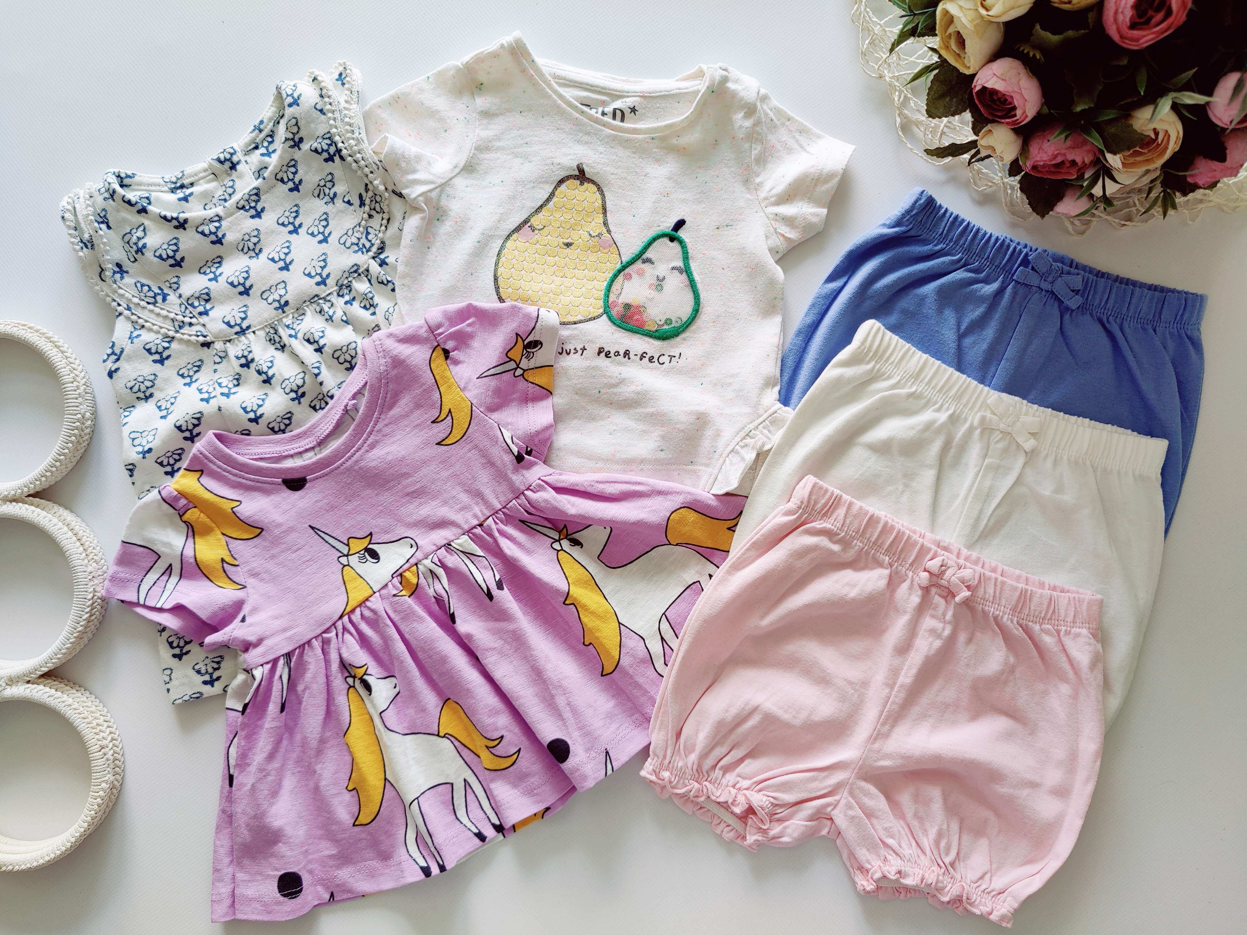 3 та 3,6 міс Шорти та футболки для дівчинки