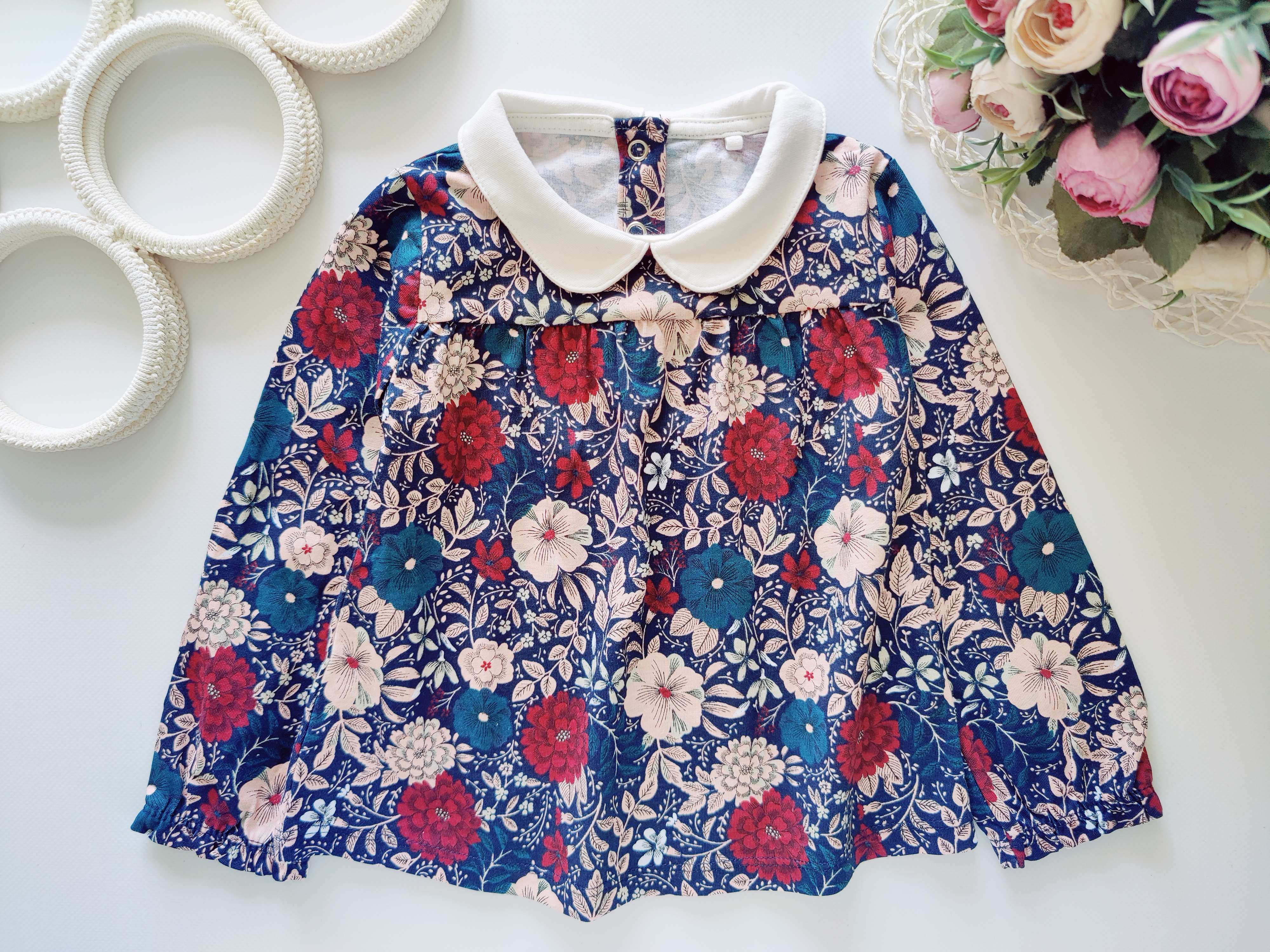 18,24 міс, зріст 86,92 Новий квітковий лонгслів