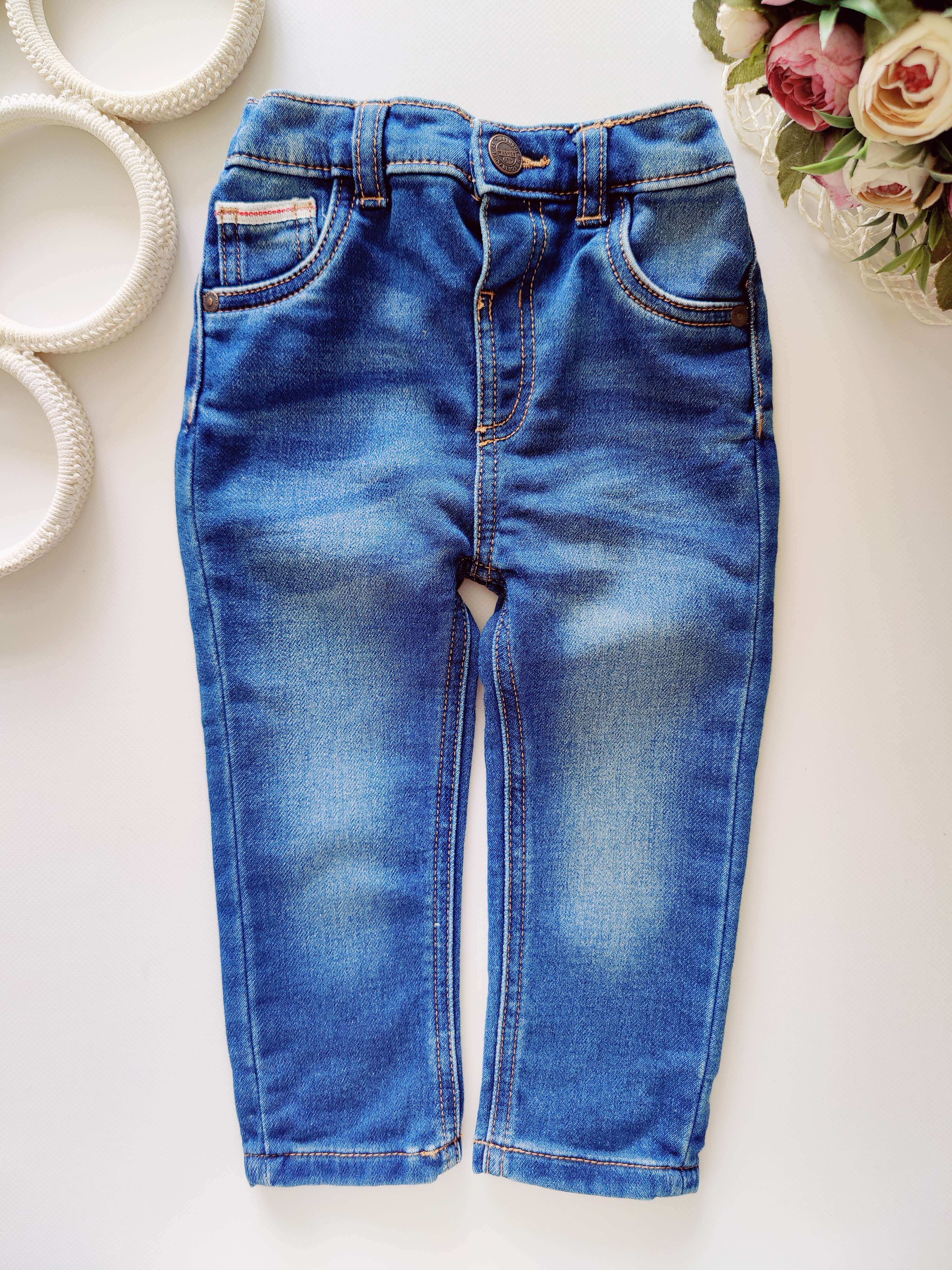 12,18 мес, рост 80,86 Мягкие джинсы на резинке