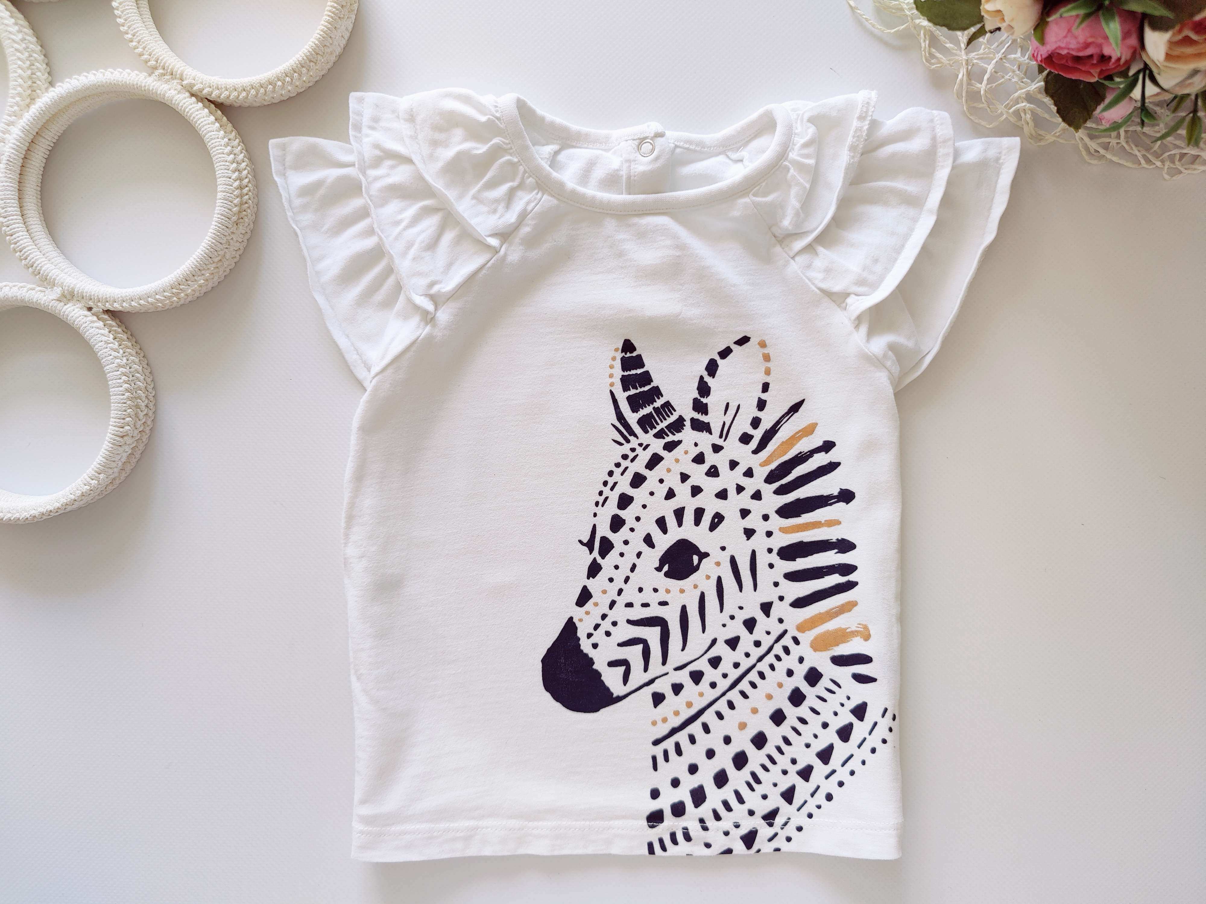 12,18 мес, рост 86 Красивая детская футболка