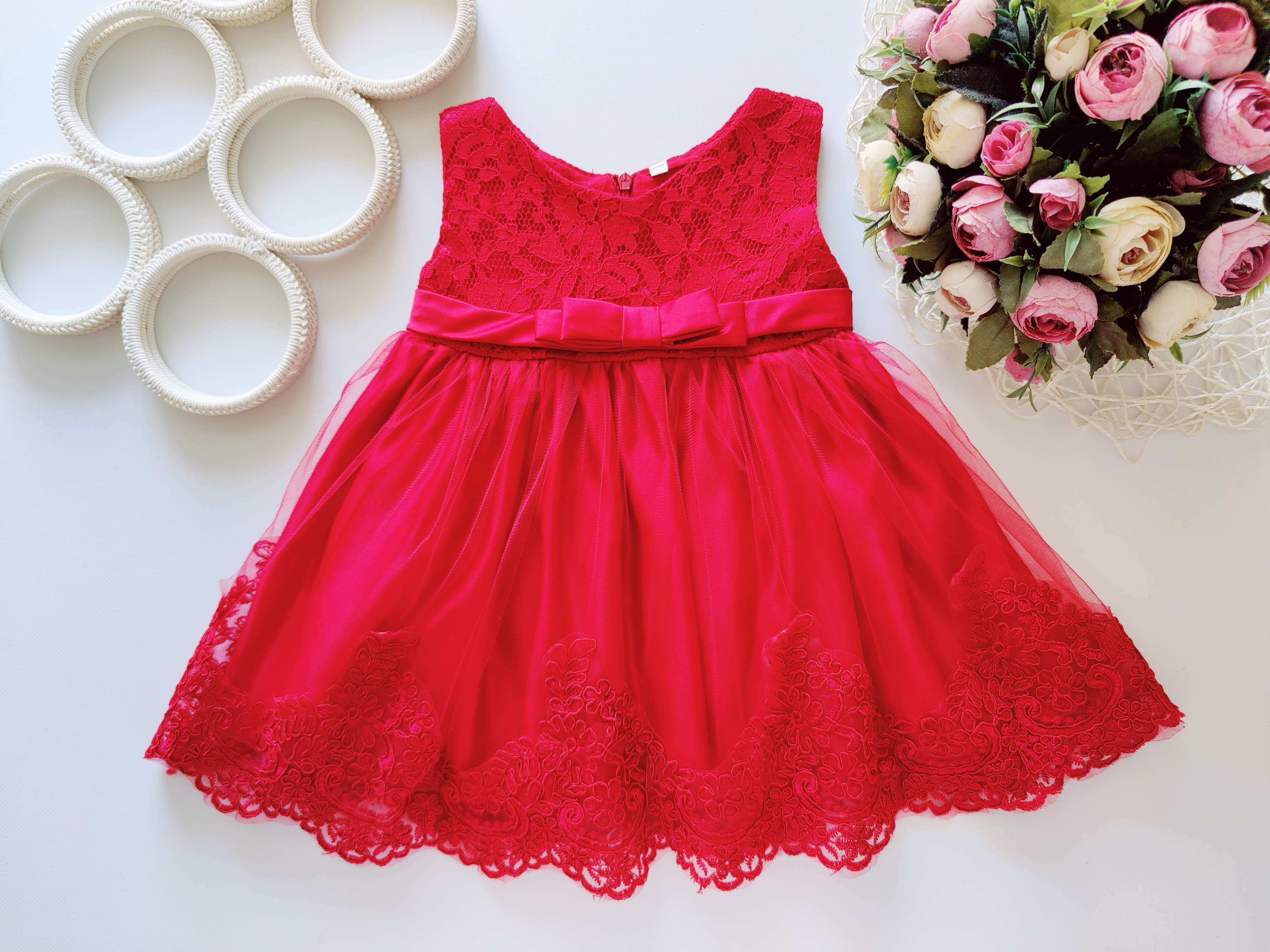 12,18 міс, зріст 86 Червона ошатна пишна сукня