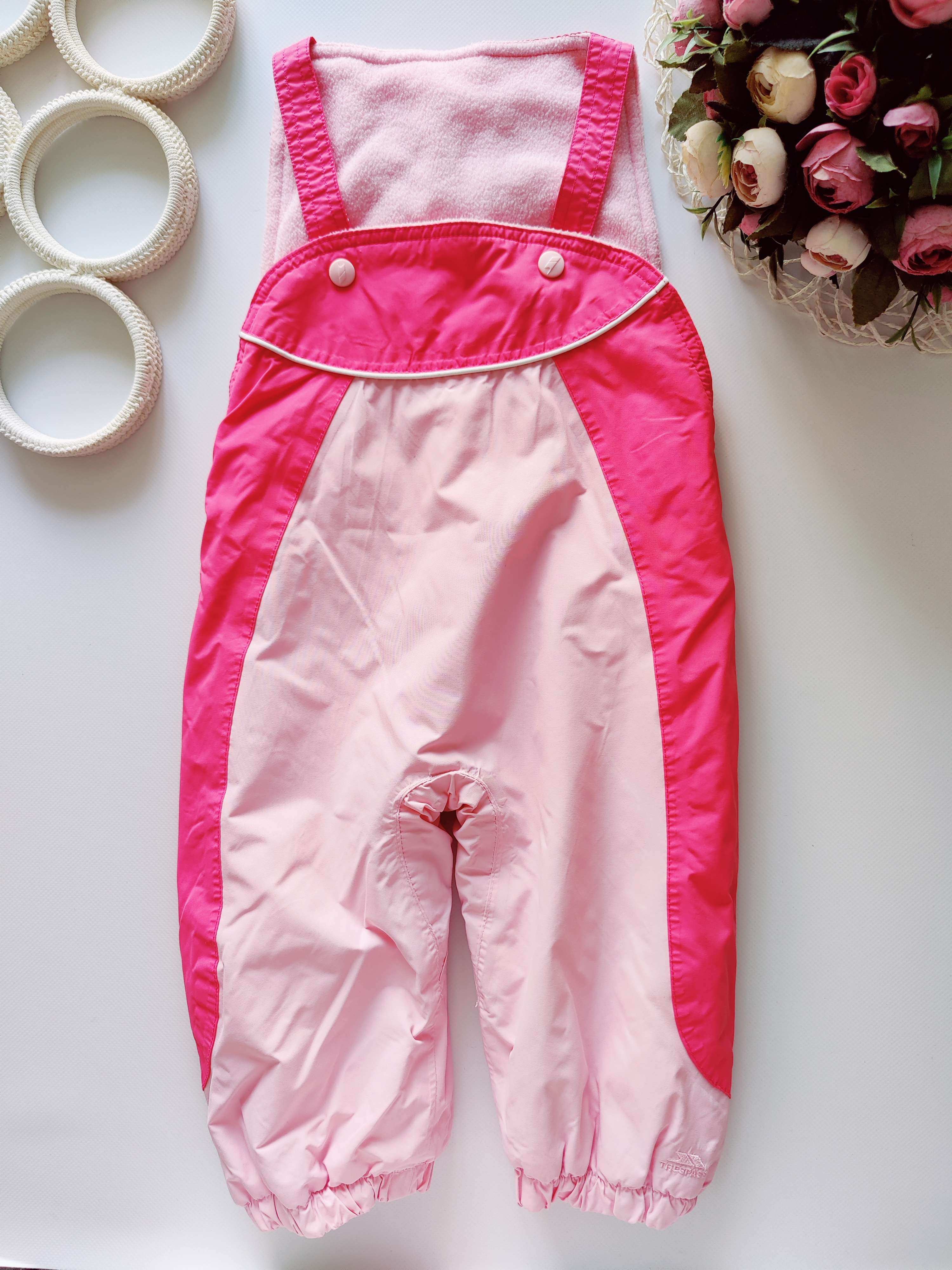 18,24 мес, рост 86,92 Зимний полукомбинезон на флисе