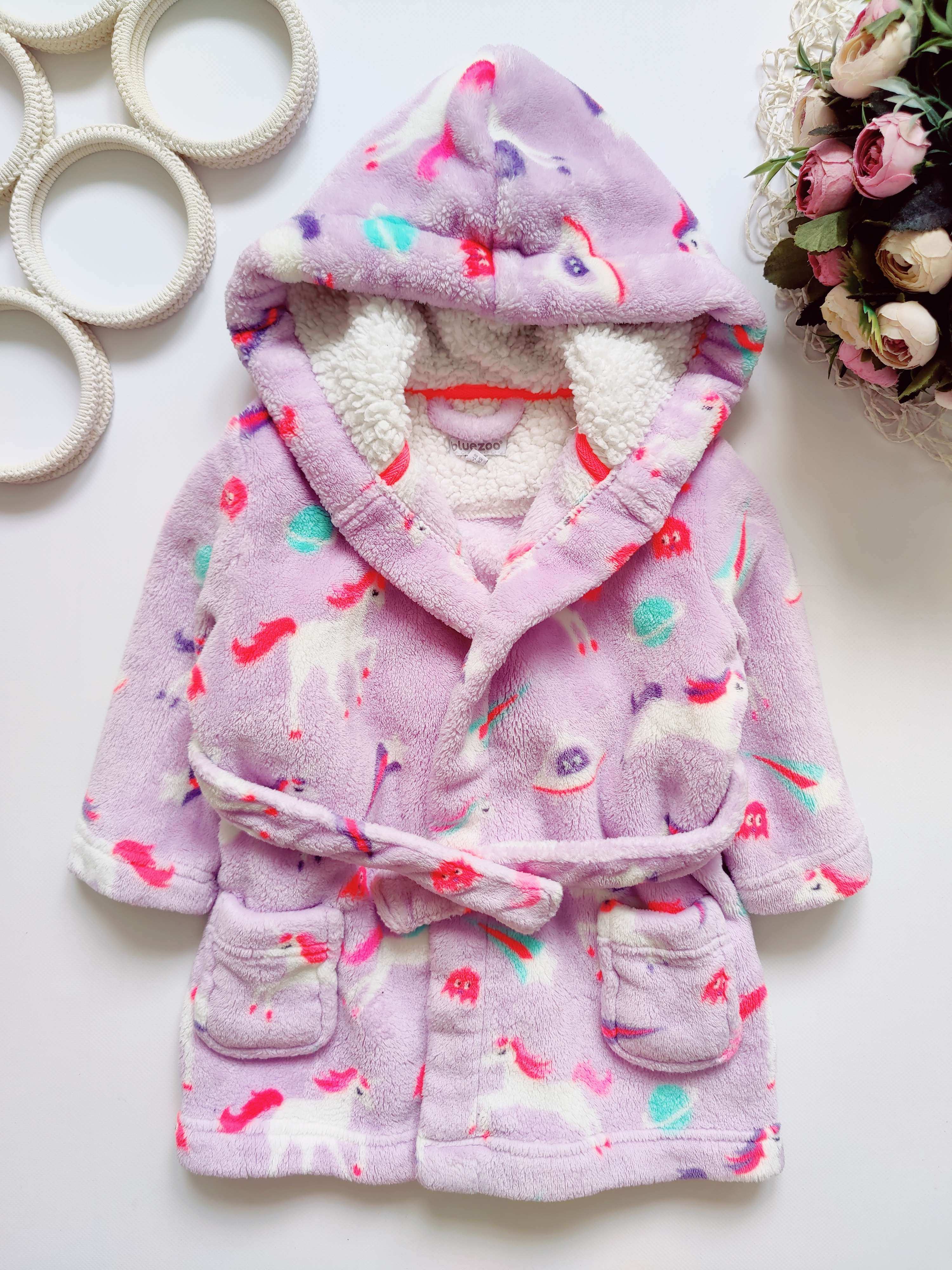 12,18 міс, зріст 86 Халат в єдинорогах