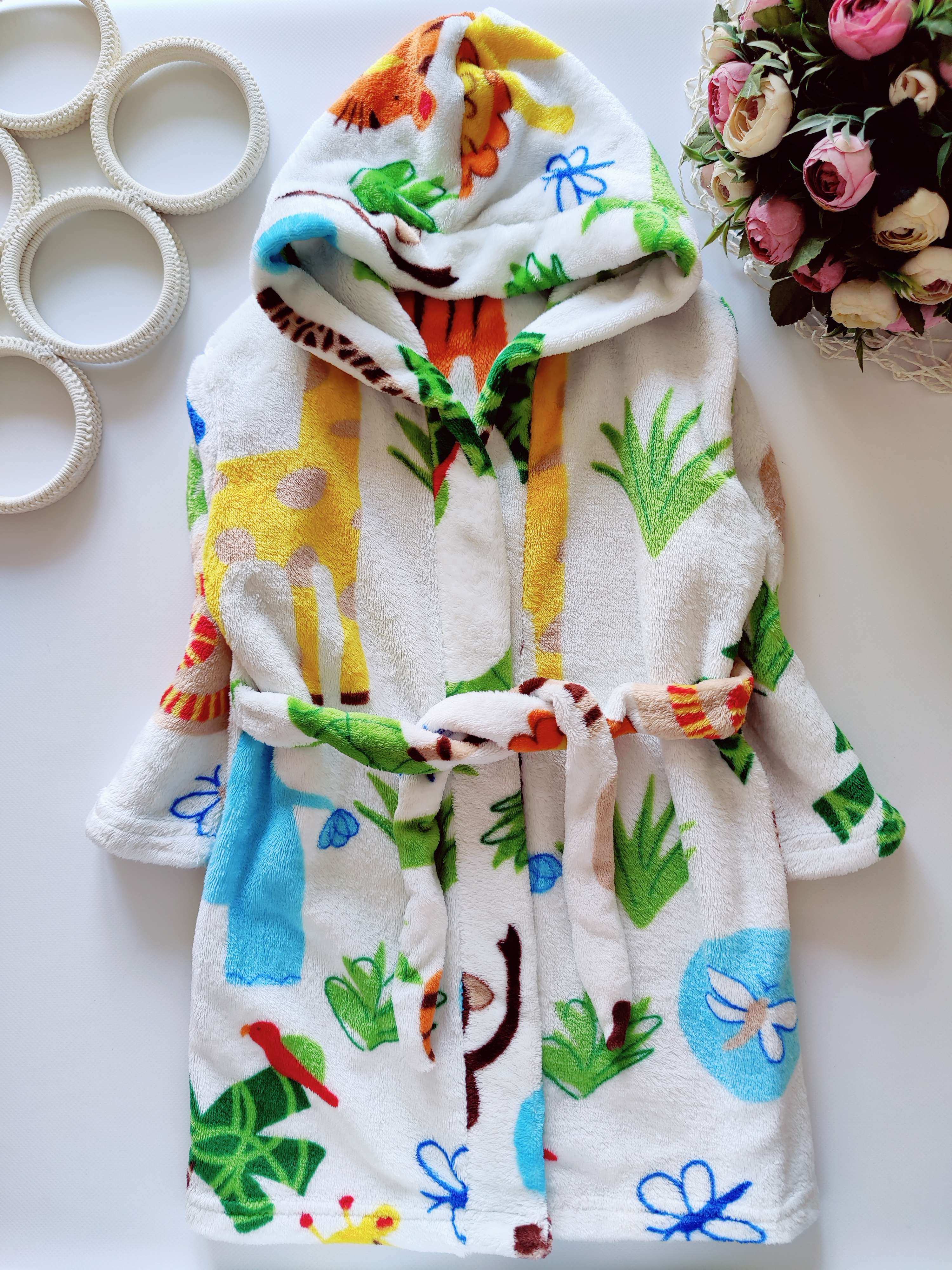 2,3 роки, зріст 92,98 Дитячий халат з тваринами