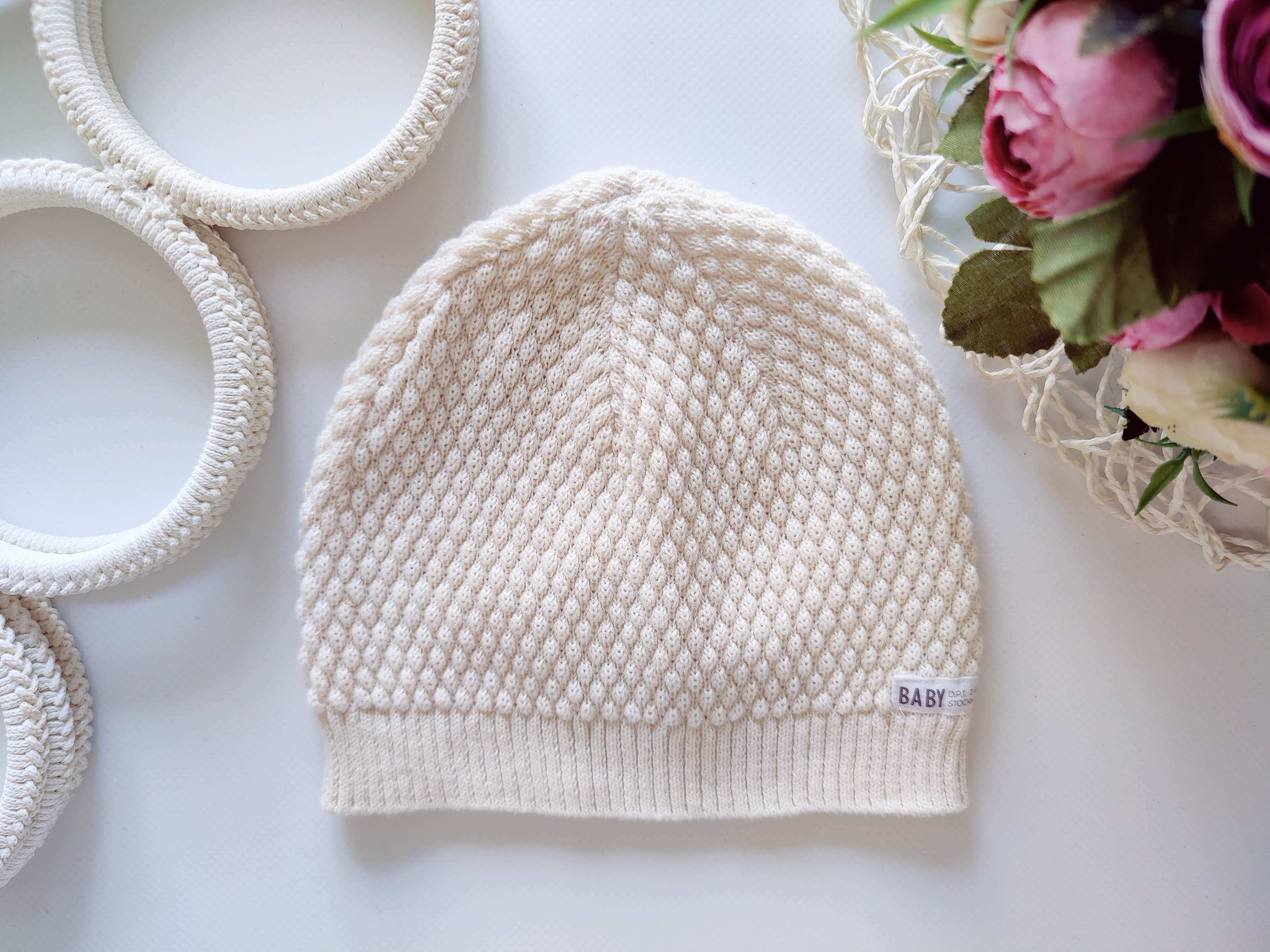 6,12 міс, Нова в'язана демі шапка