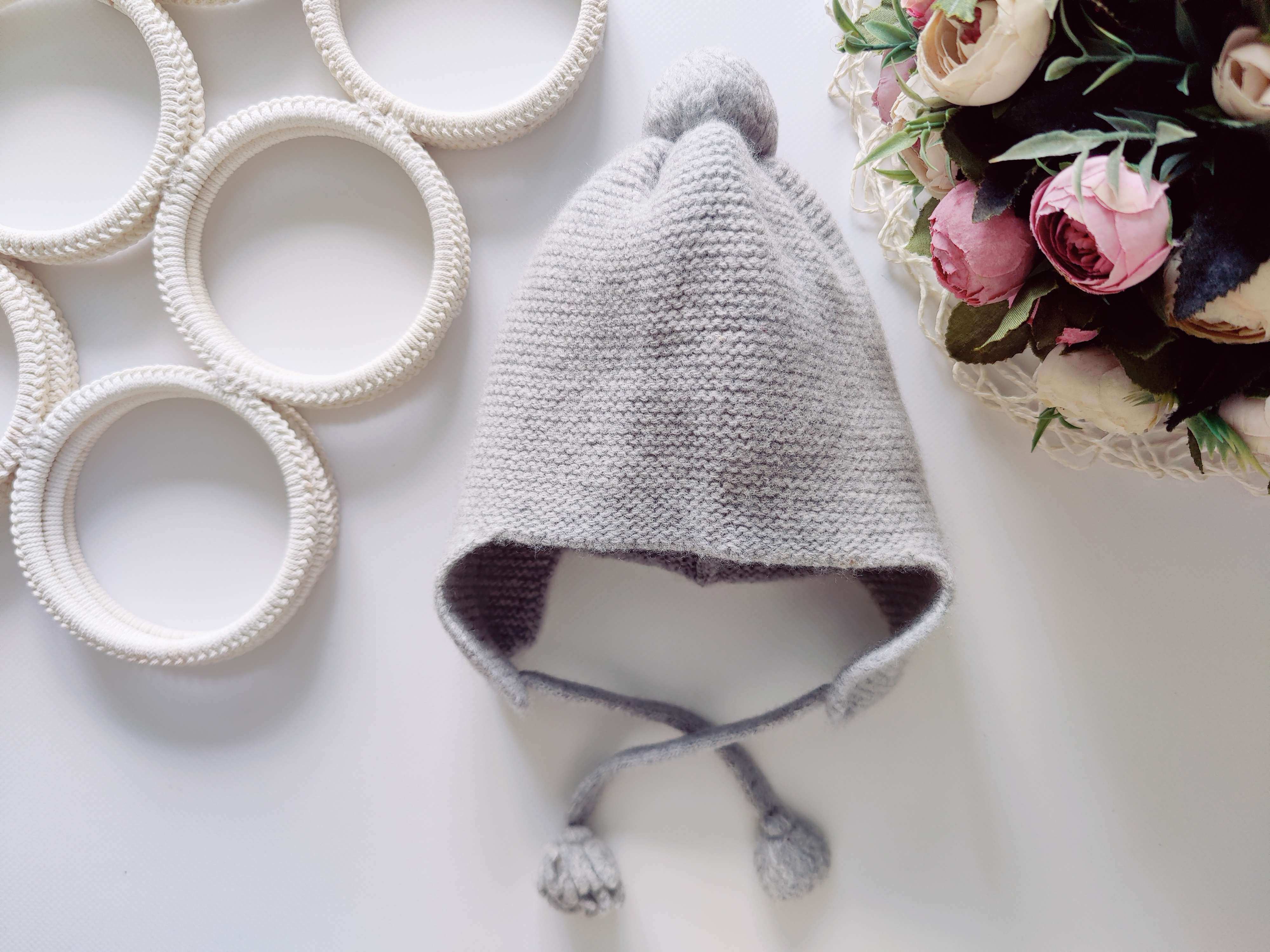 12,18 міс, В'язана вовняна шапка