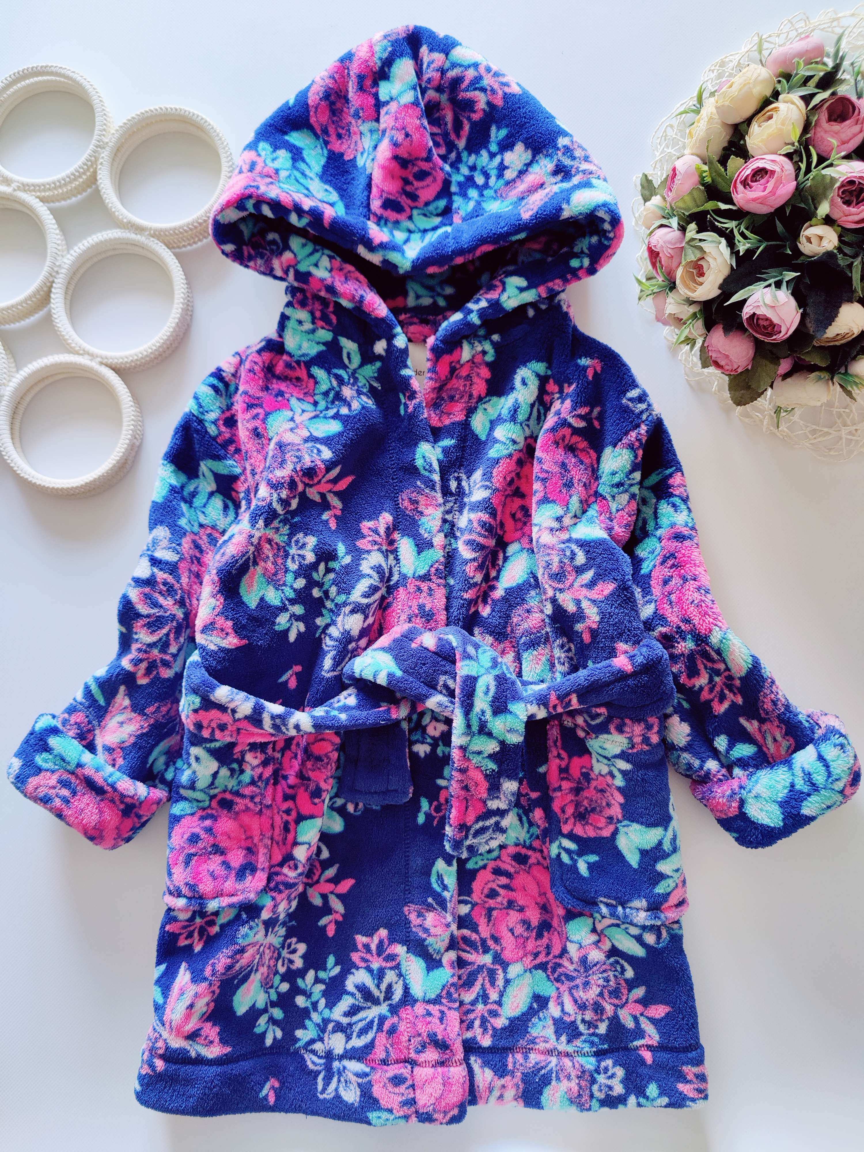 3,4 года, рост 104 Цветочный халат