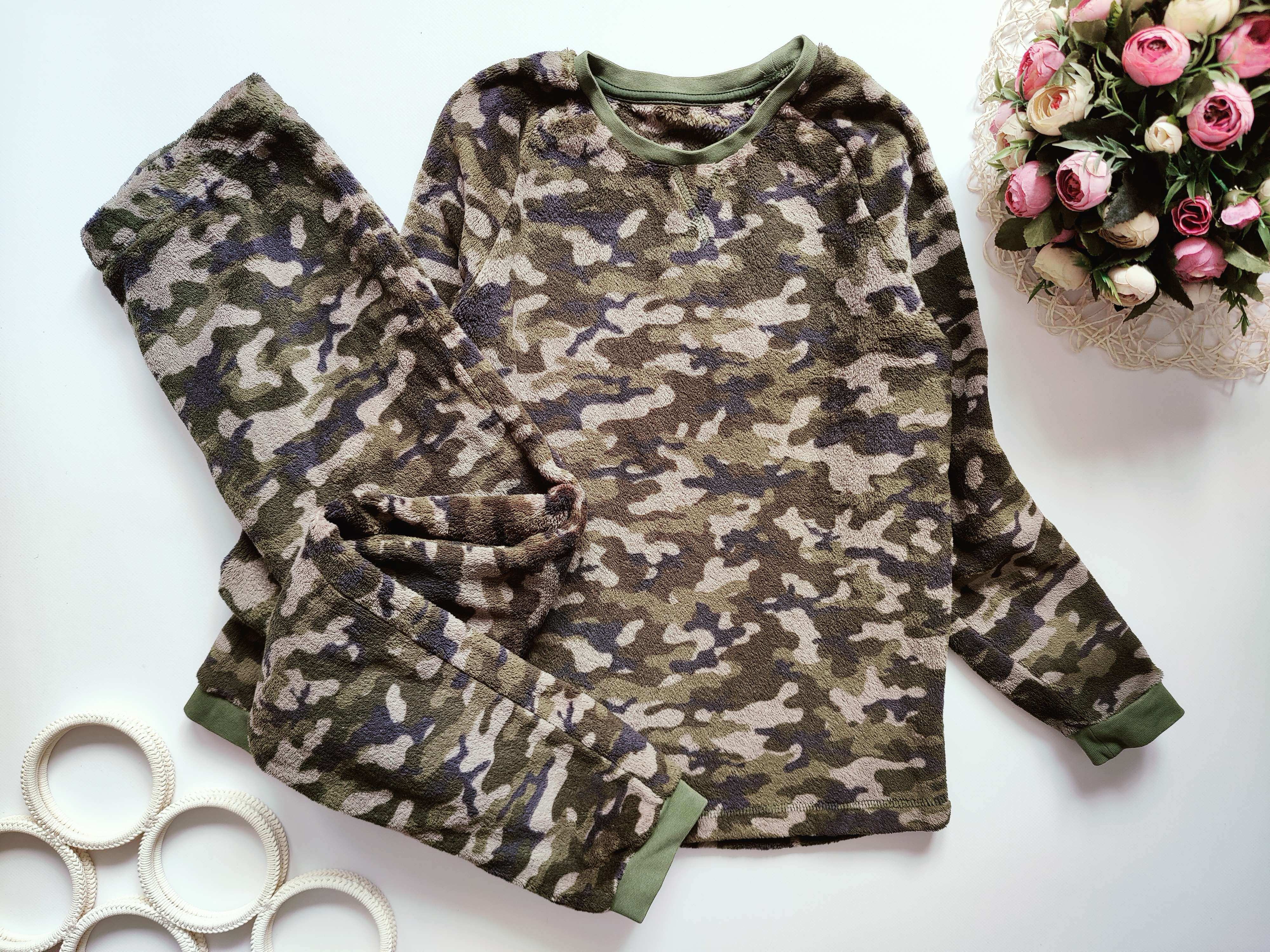 13,14 років, зріст 158,164 Тепла піжама камуфляжна