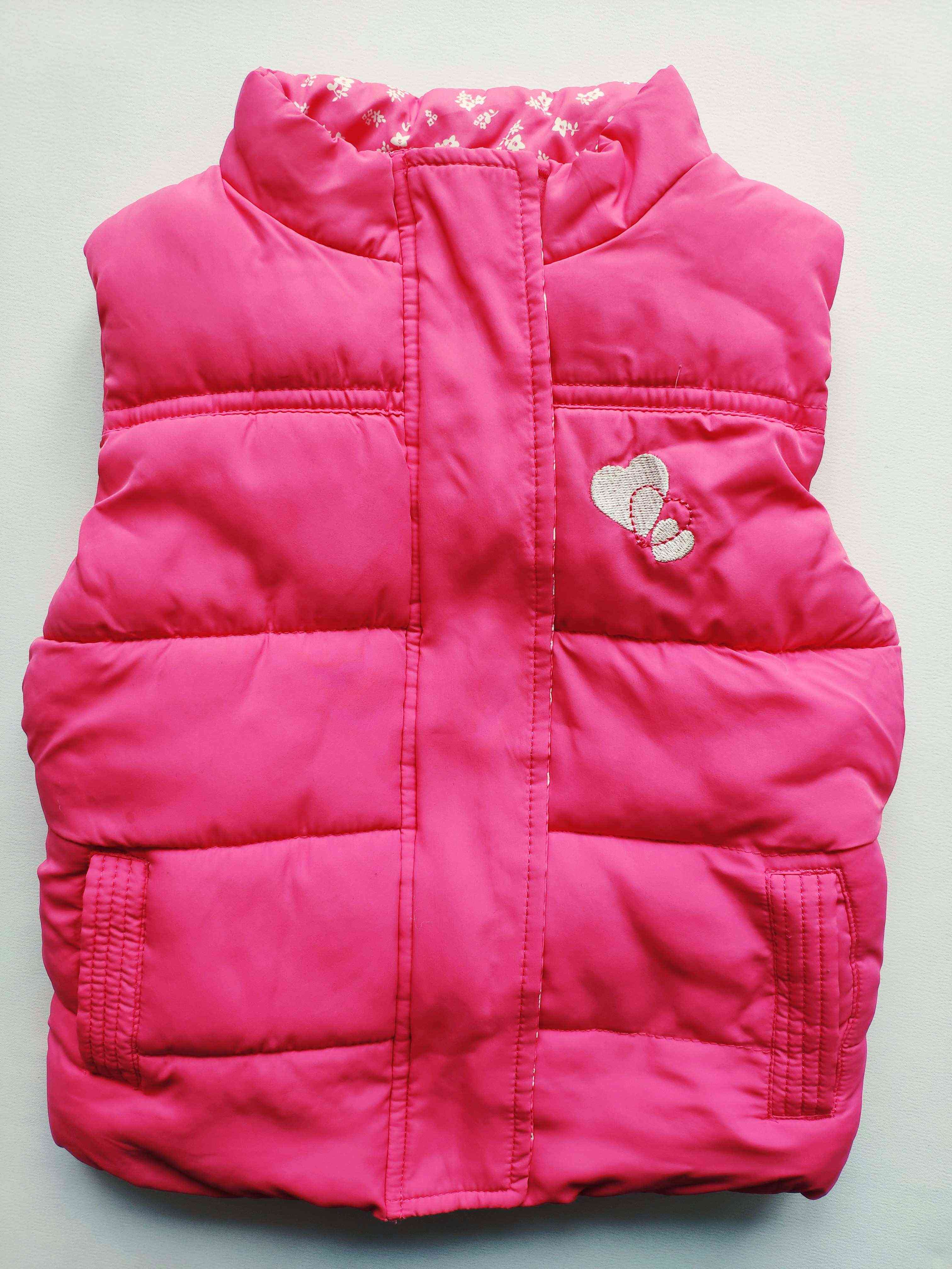 18\24 мес, рост 92 Теплая дутая жилетка для девочки