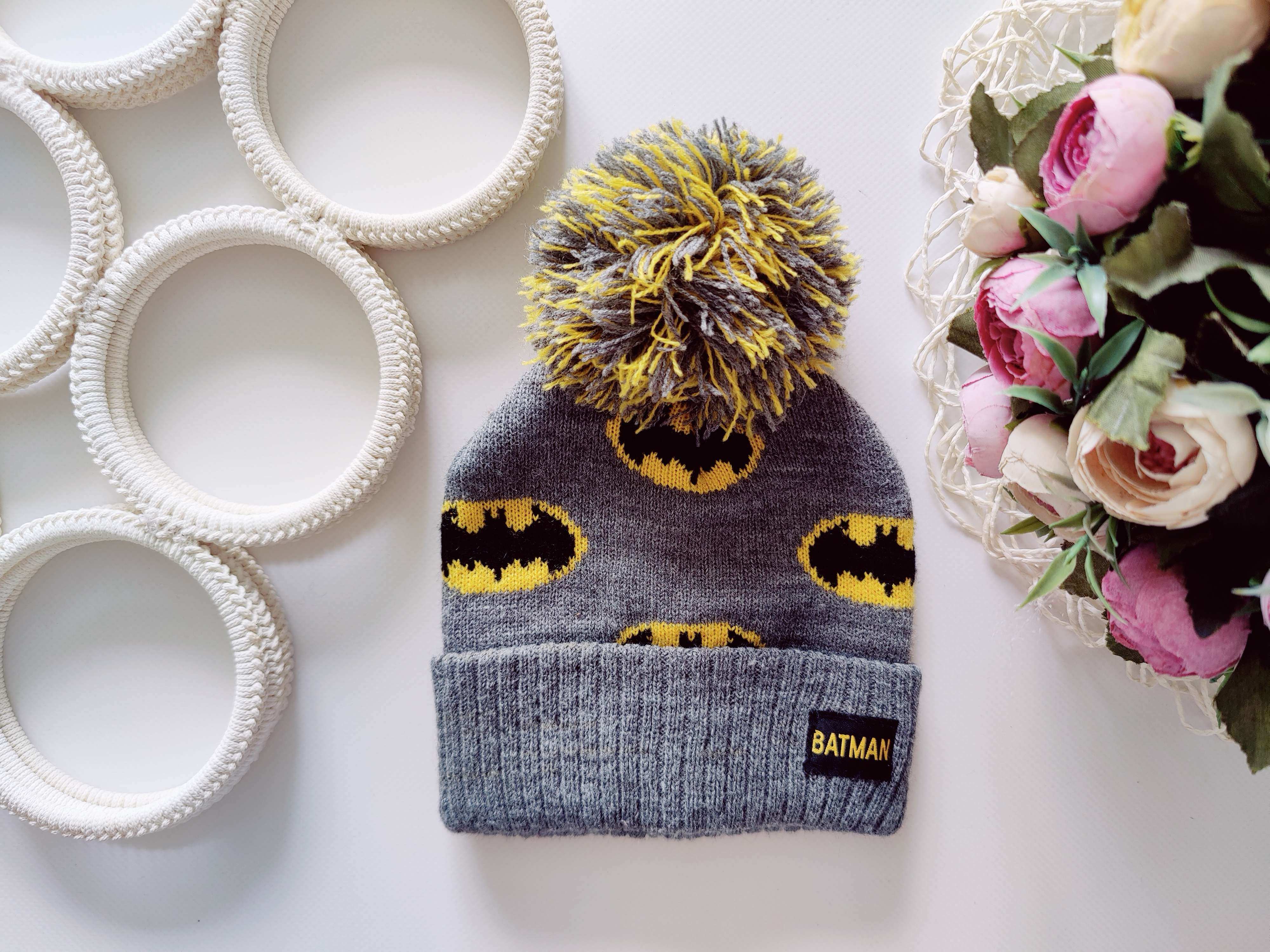 6,12 міс, В'язана демісезонна шапка Batman