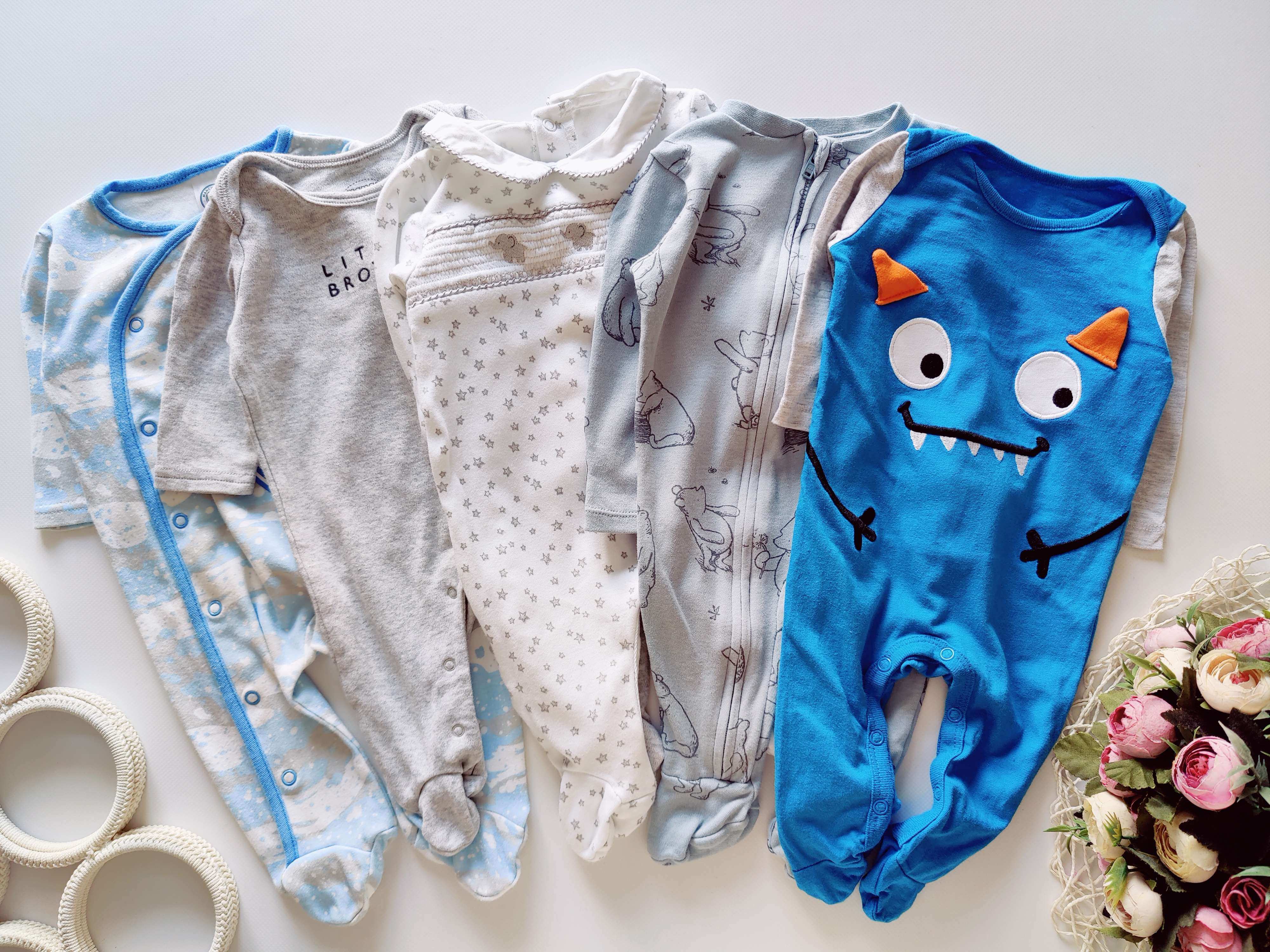 0-3 мес, Набор трикотажных человечков