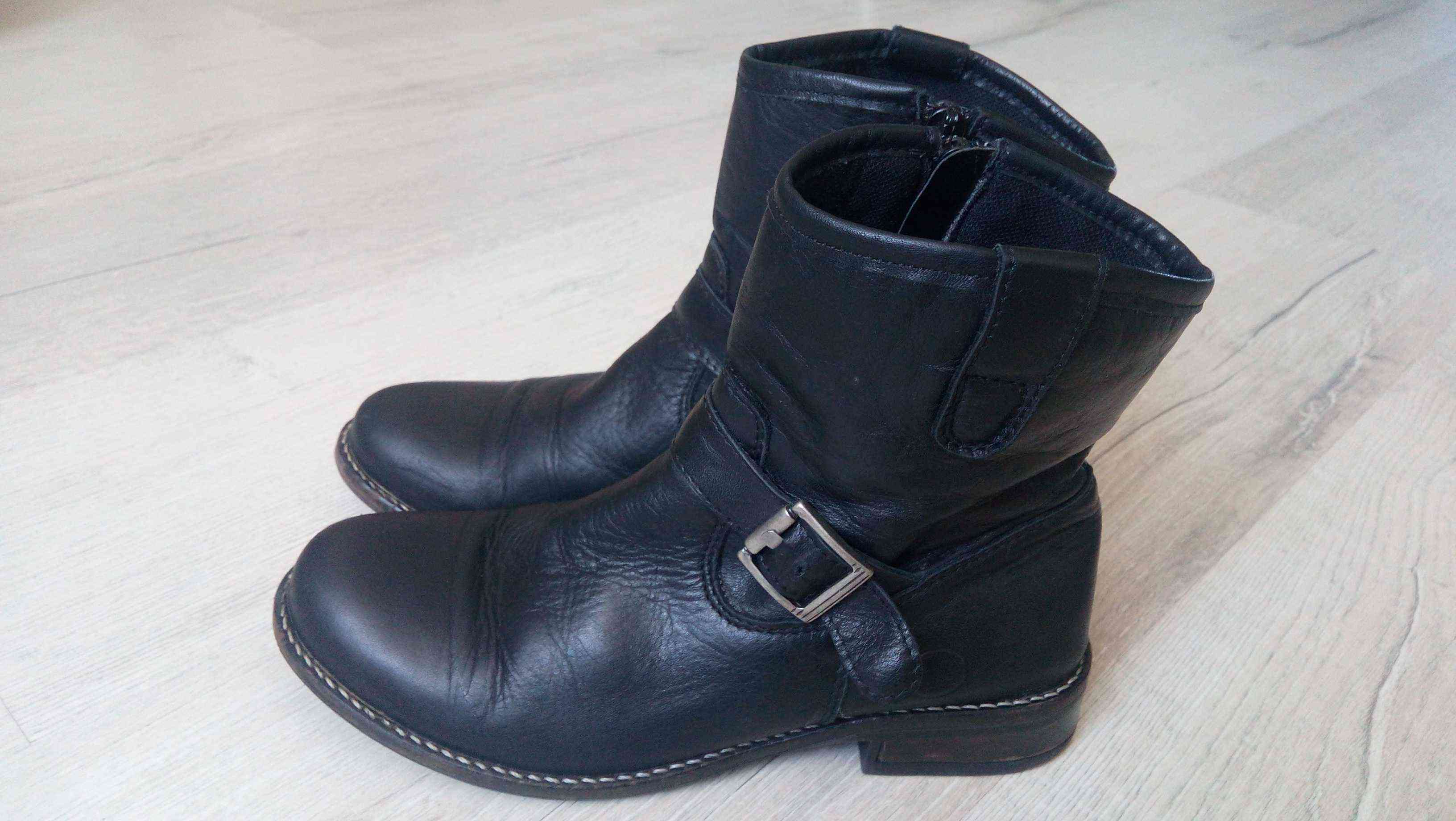 34 (22 см) Кожа! Кожаные демисезонные ботинки для девочки