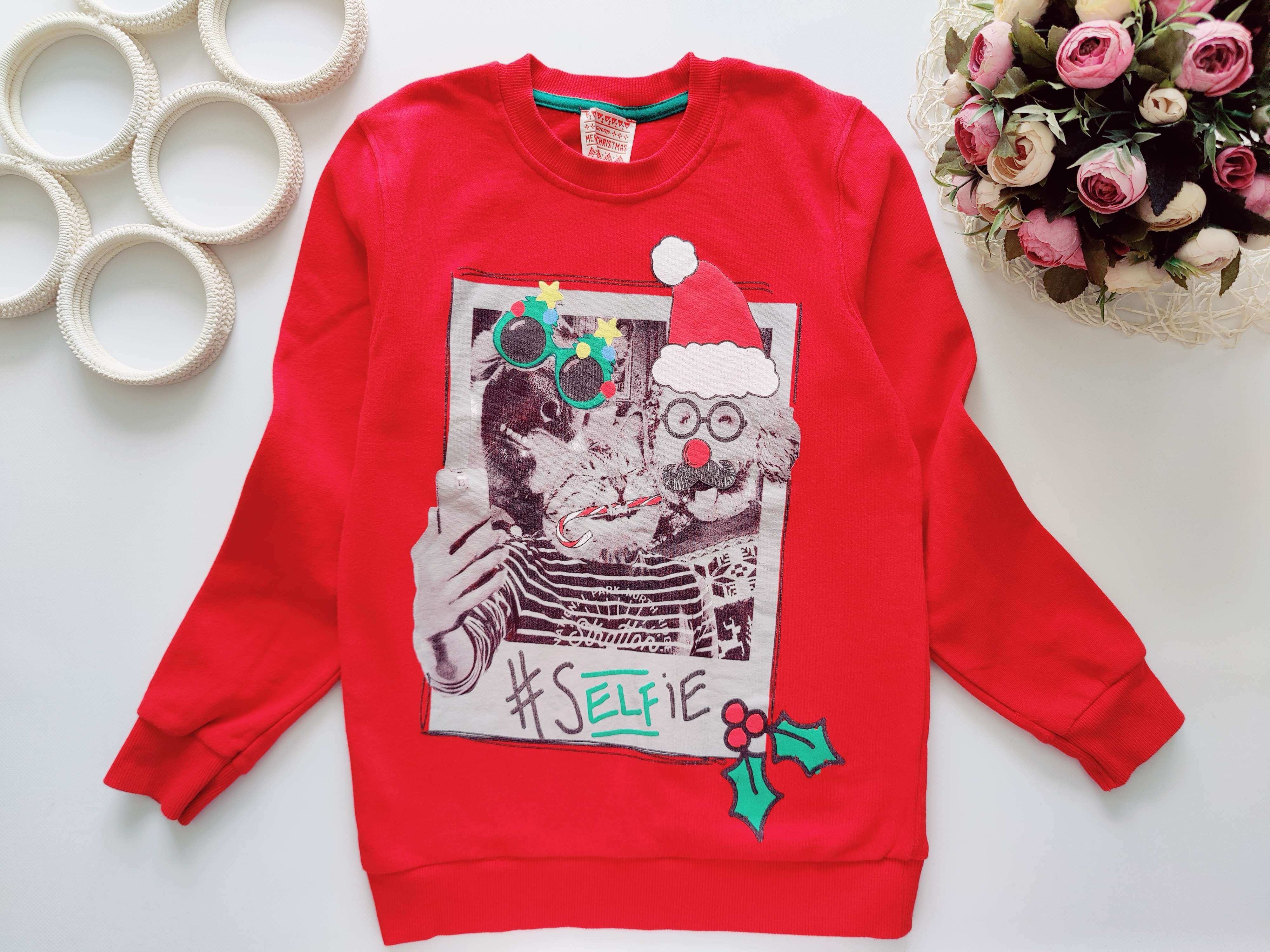 9,10 років, зріст 134,140 Новорічний світшот на флісі