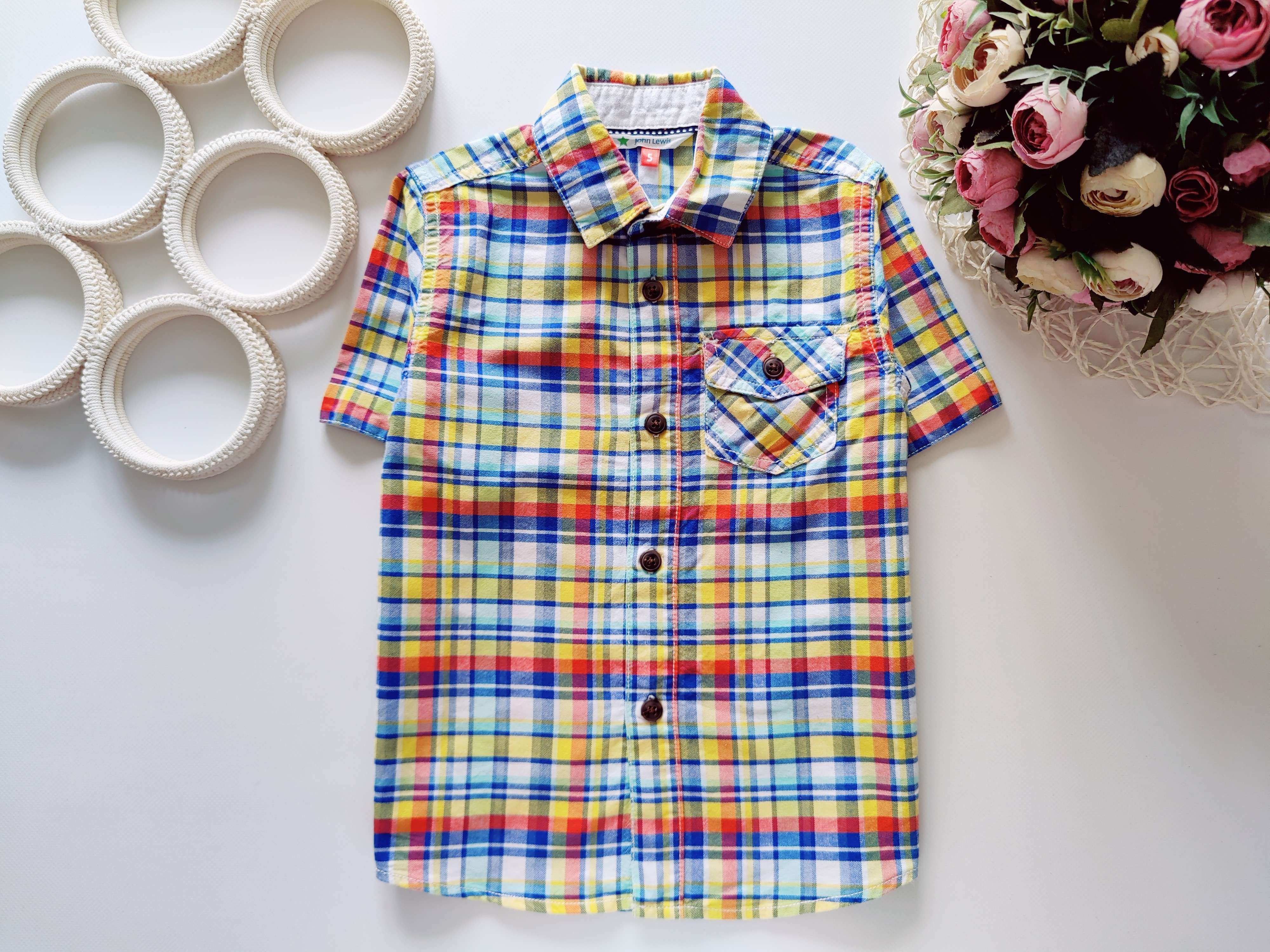 5 лет, рост 110 Рубашка в красивую клетку