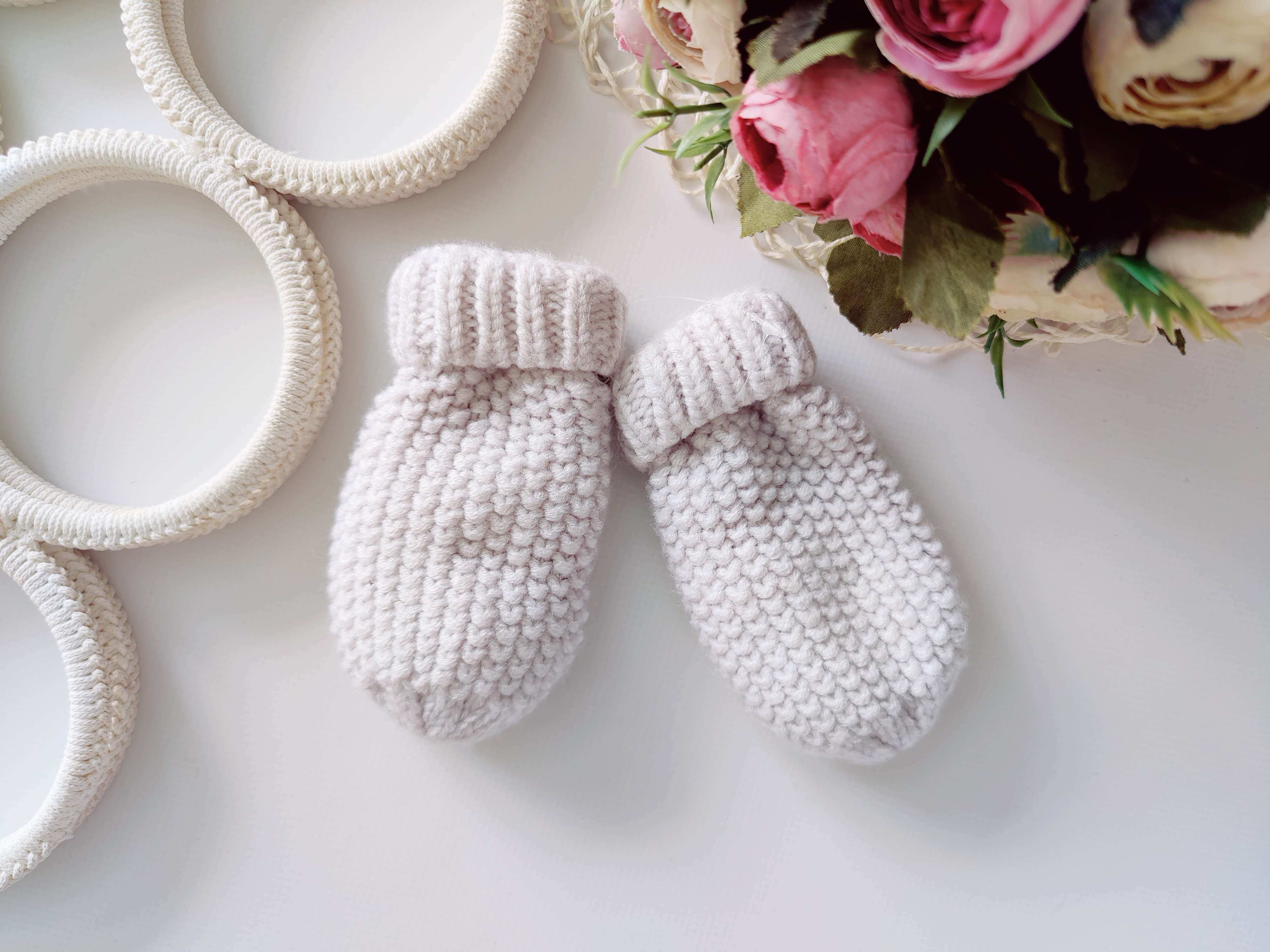 12-24 міс, Нові в'язані краги на флісі