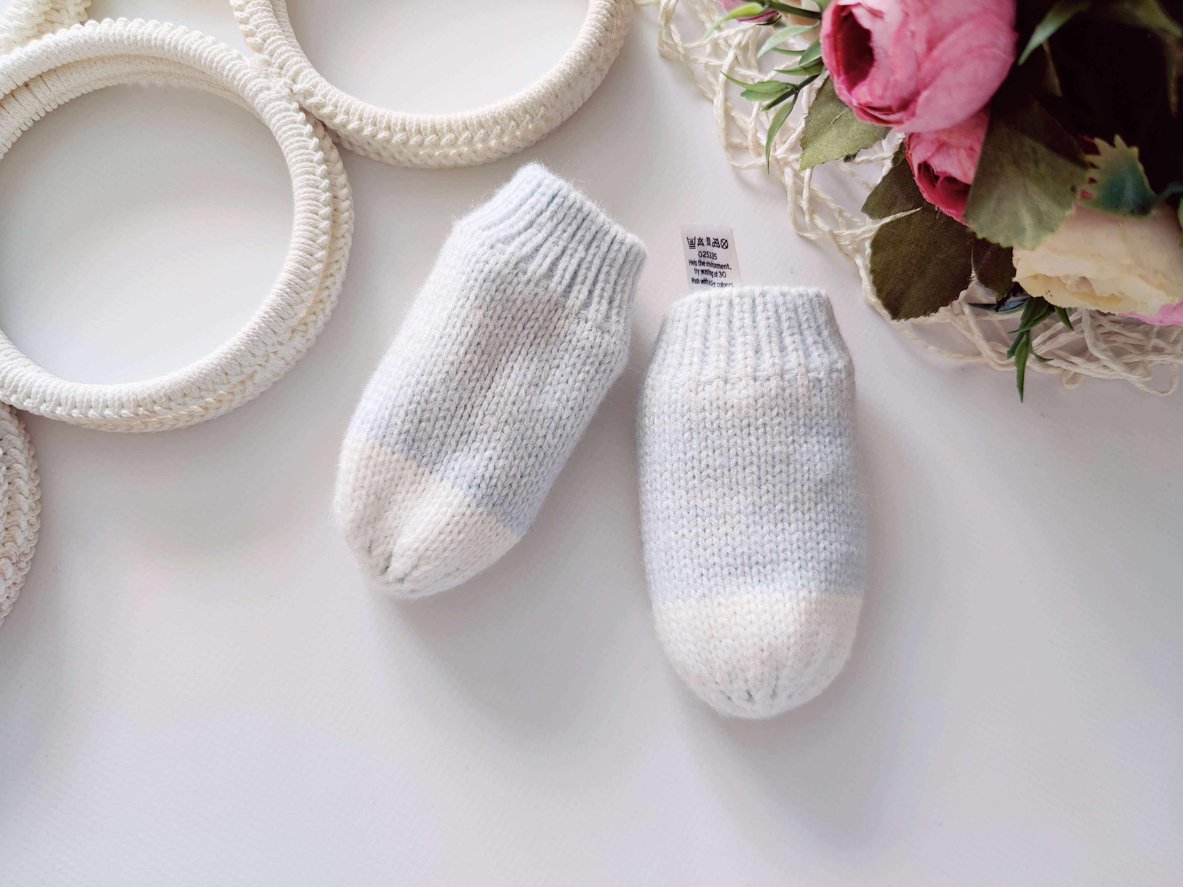 6,12 міс, В'язані краги на флісі