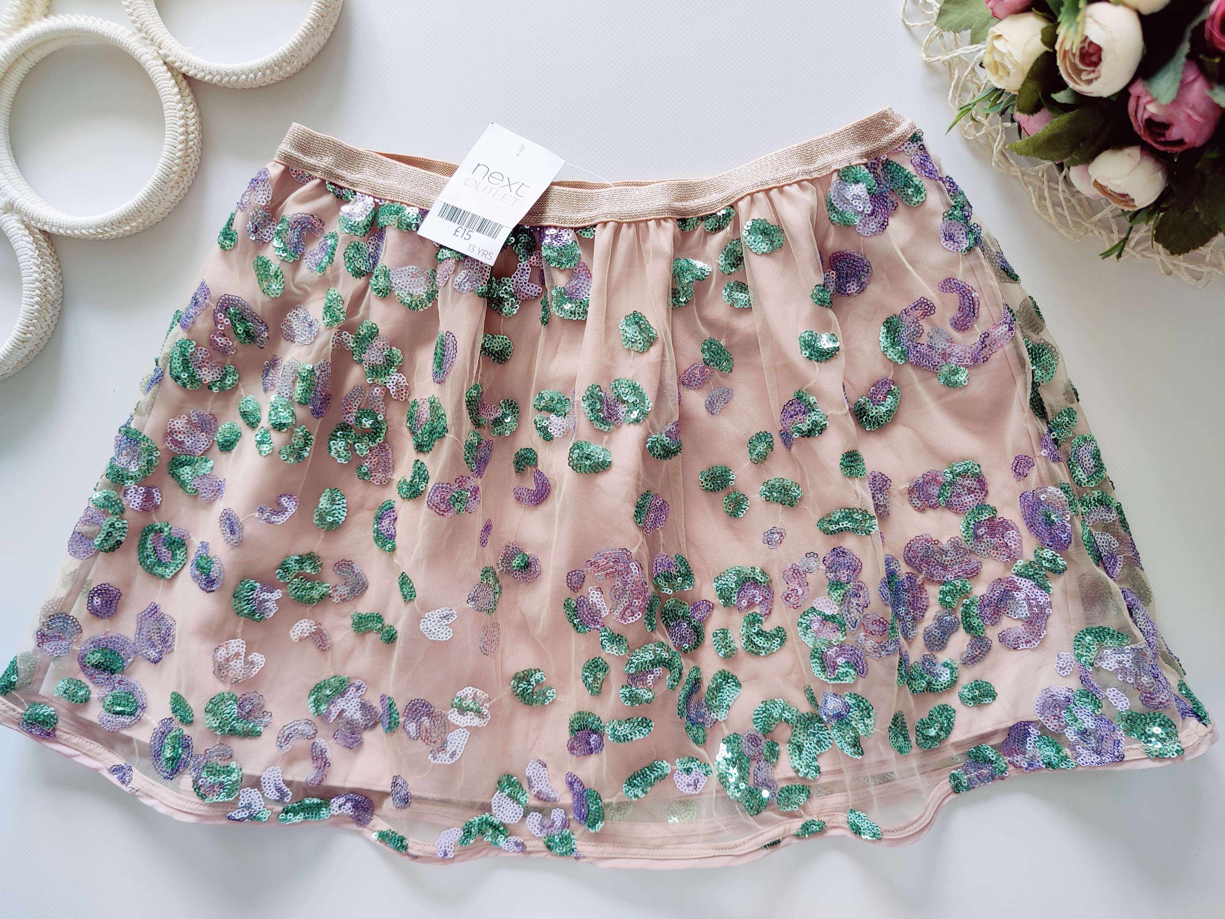 13 років, зріст 158 Ошатна спідниця в паєтках