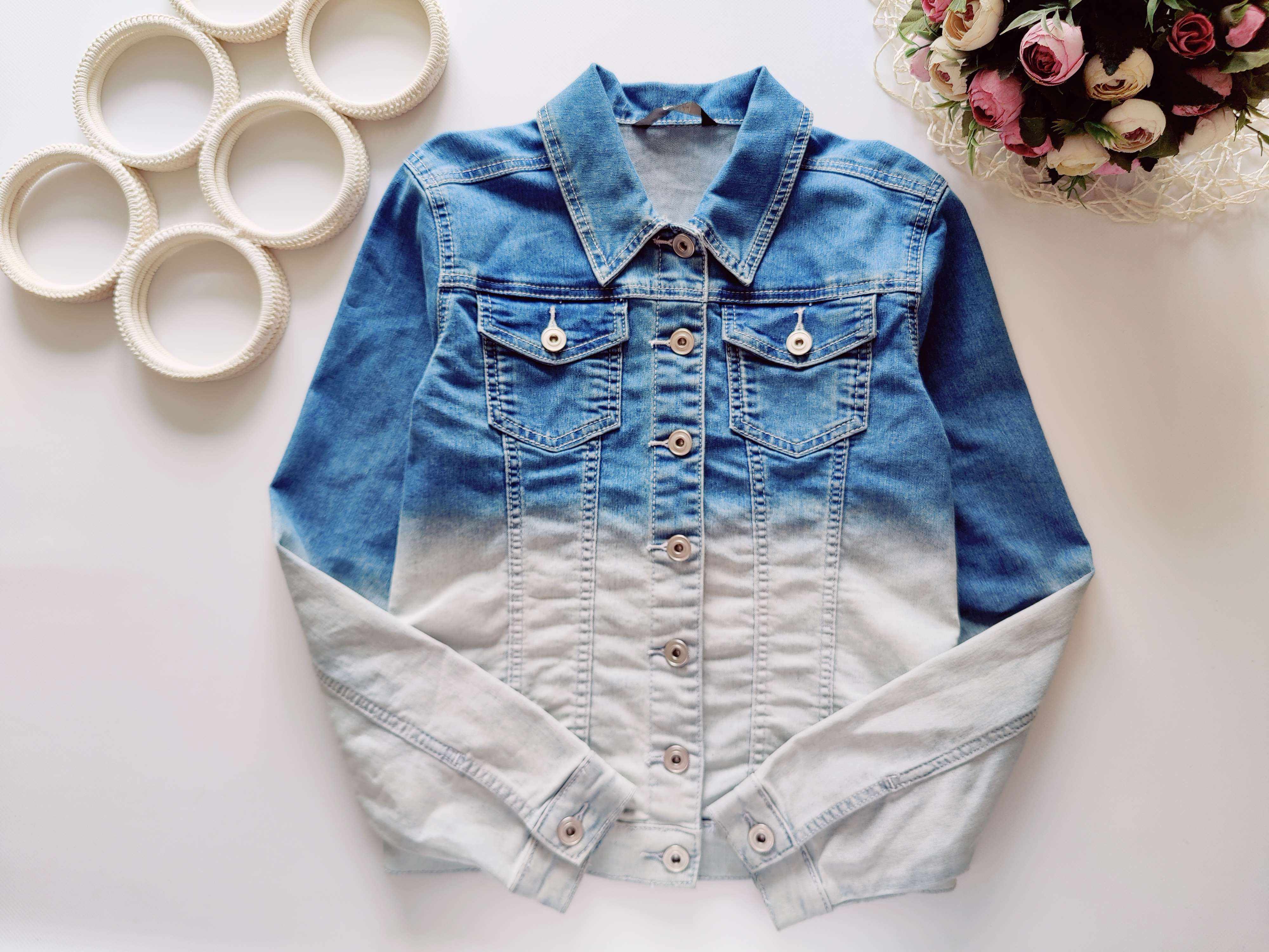 12,13 лет, рост 152,158 Стрейчевая джинсовка