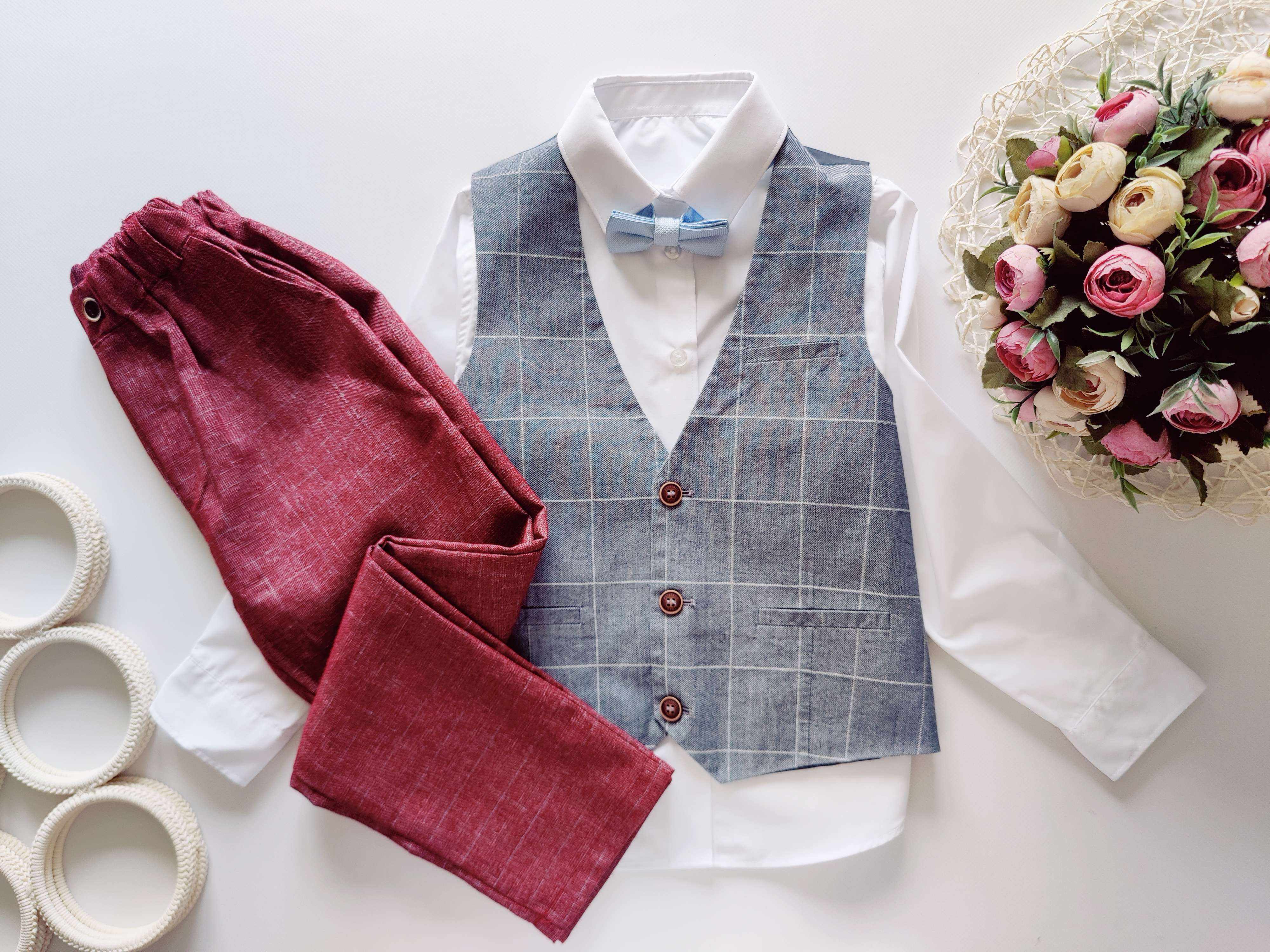 6,7 лет, рост 122 Нарядный брючный комплект