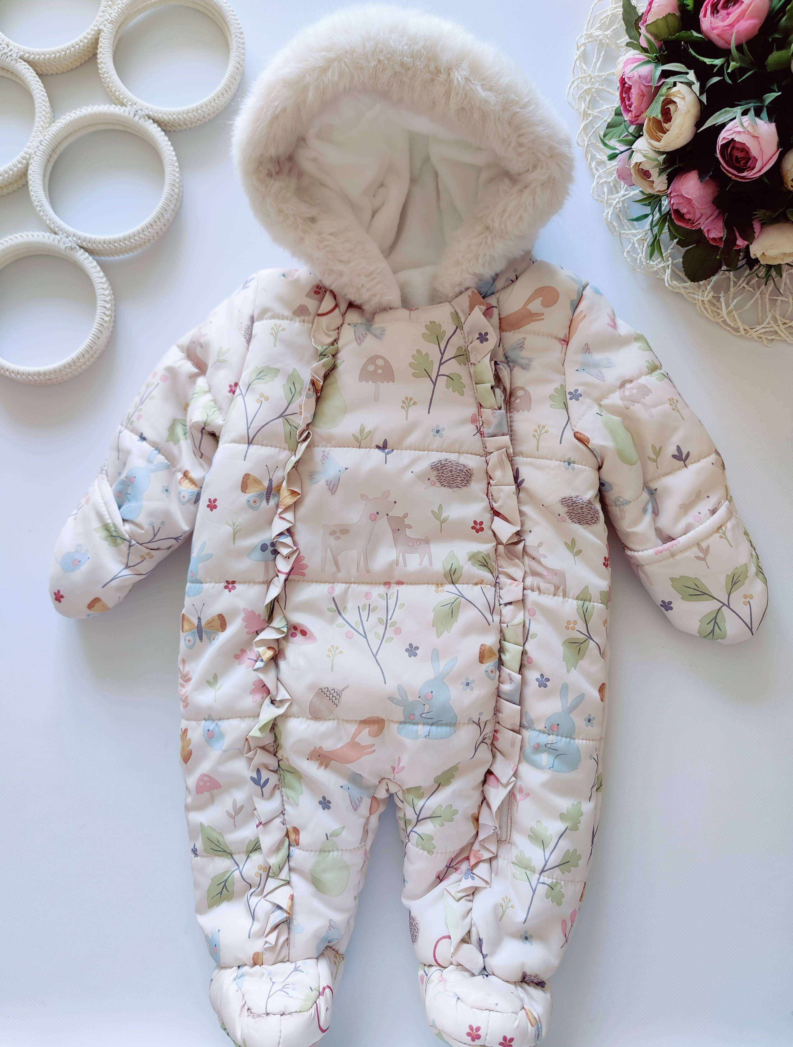 0-3 мес, Демисезонный комбинезон на синтепоне