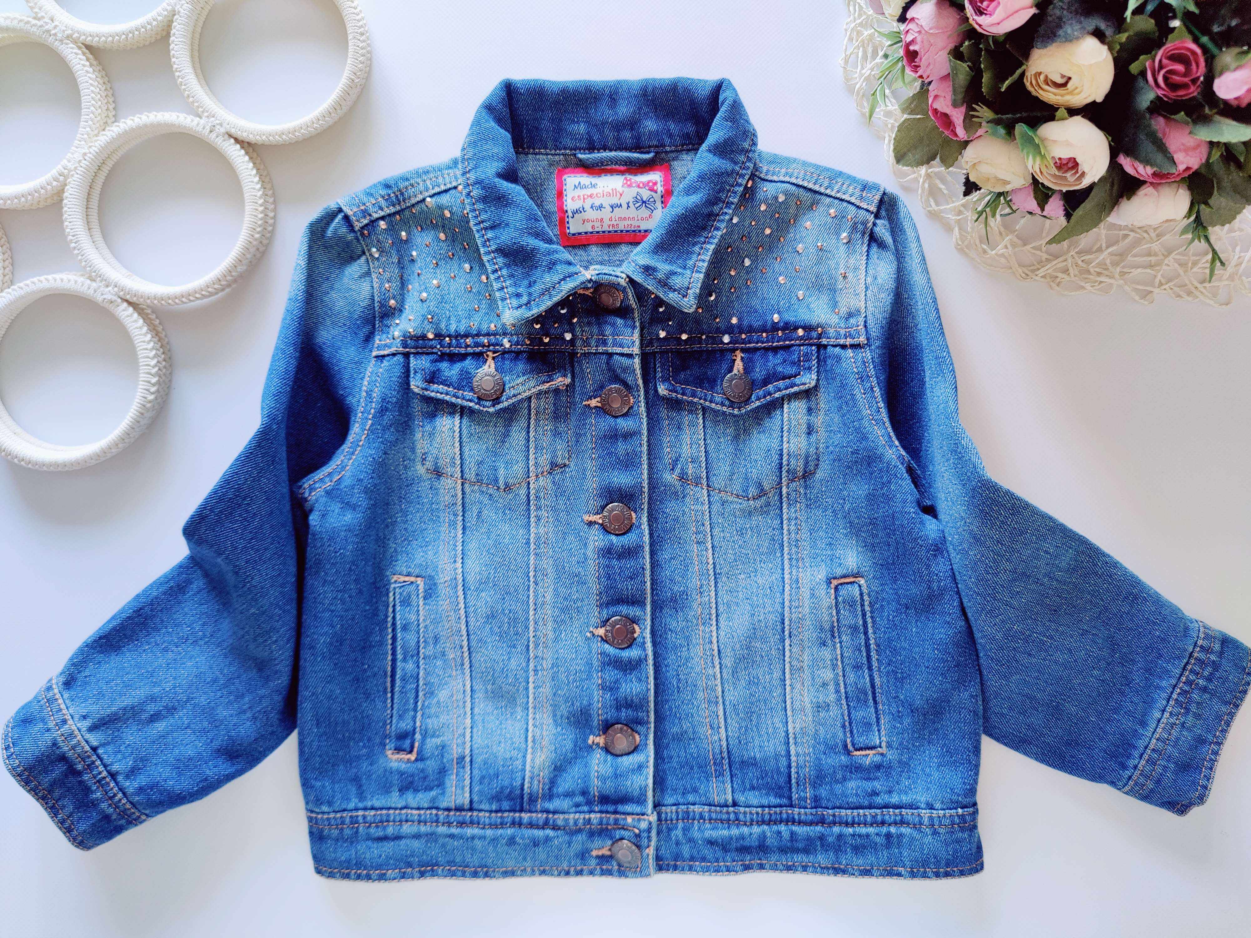 6,7 лет, рост 122 Джинсовка для девочки