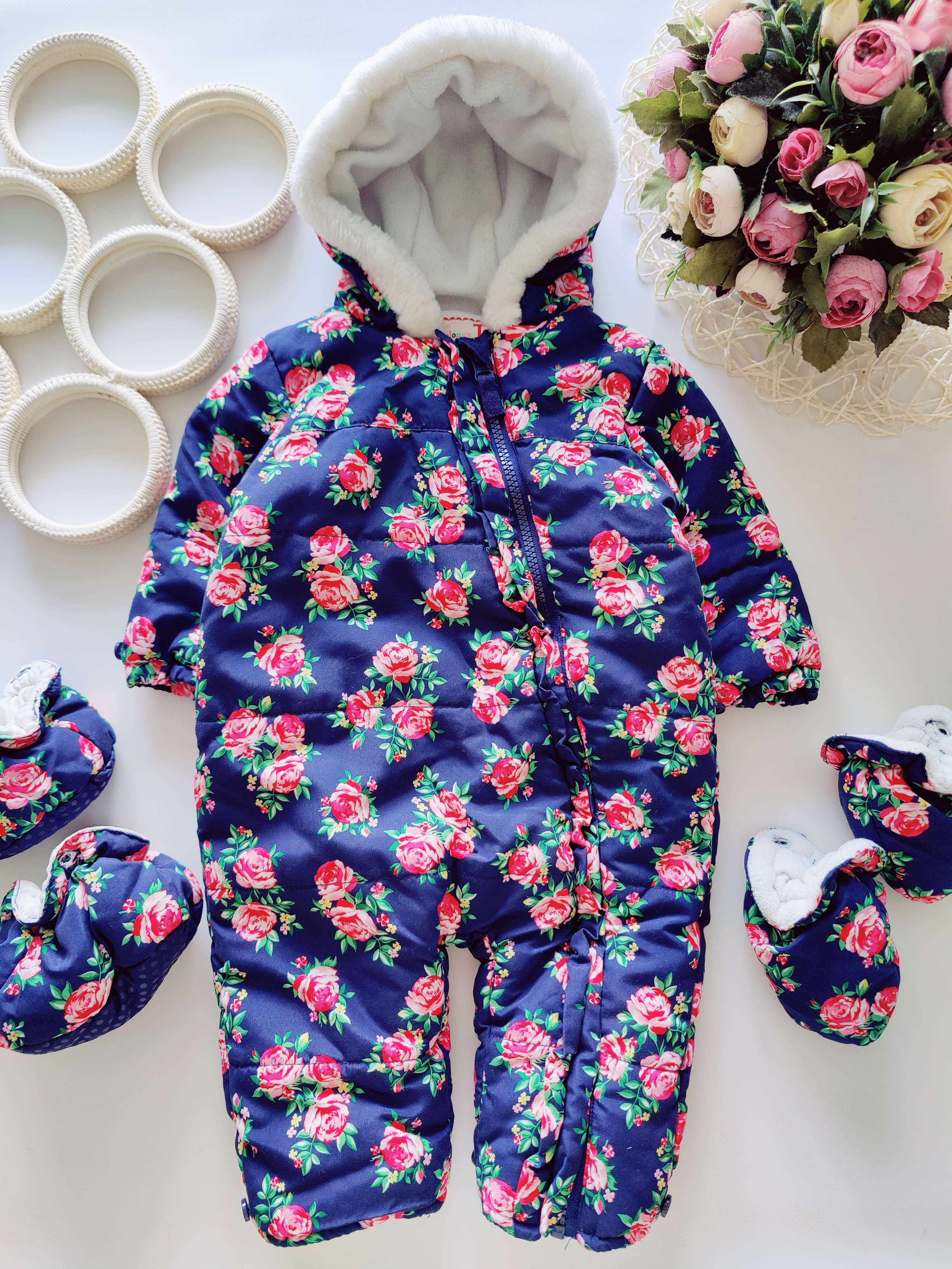 6,9 мес, рост 68,74 Теплый деми комбенизон