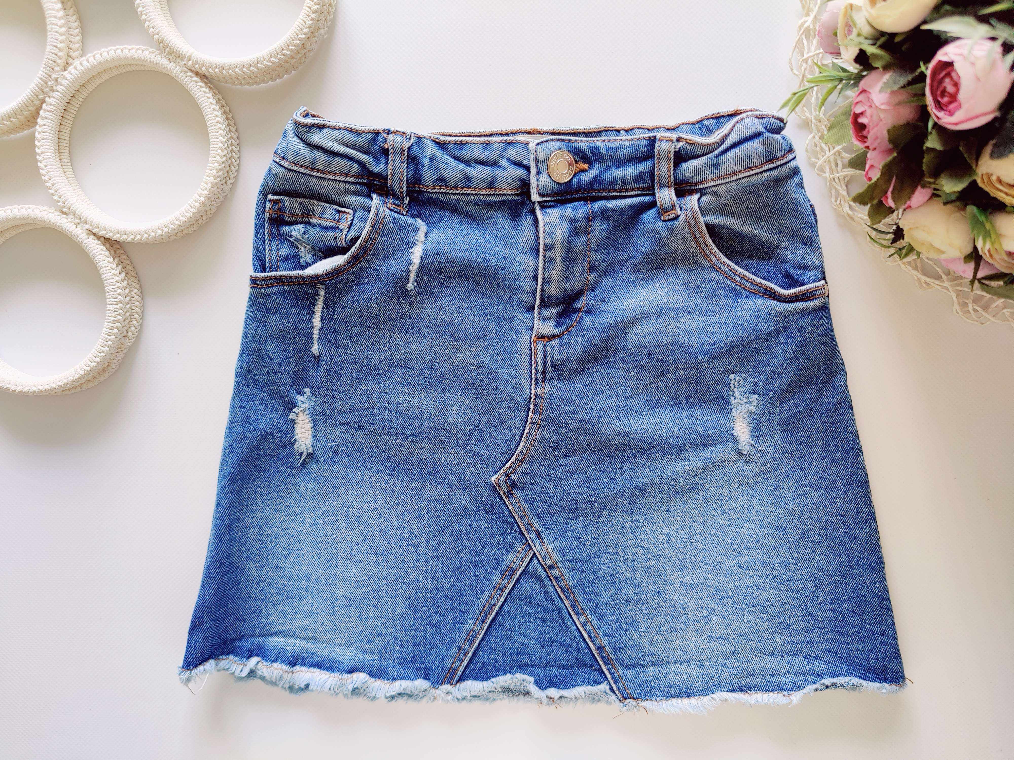 7,8 років, зріст 128 Спідниця джинсова стрейч