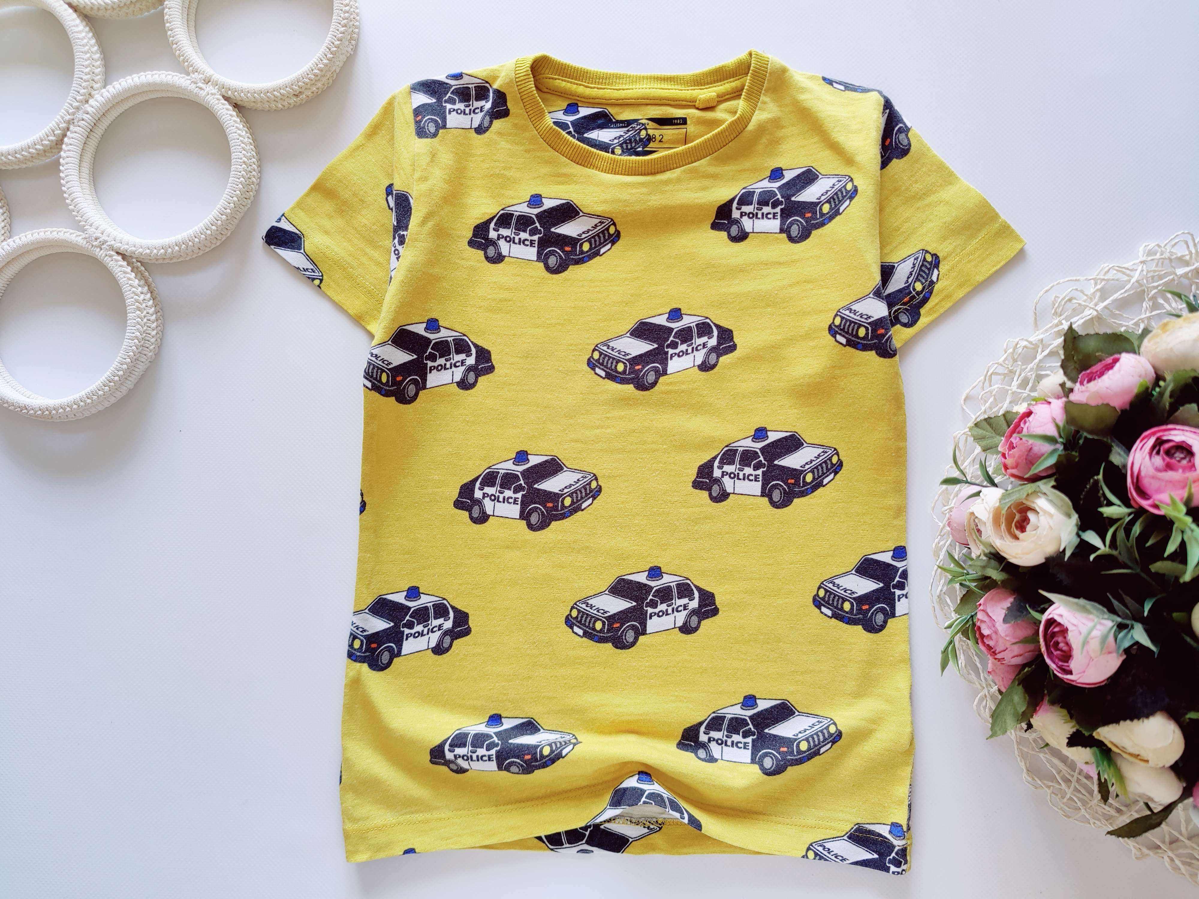 4,5 років, зріст 110 Футболка з поліцейською машиною