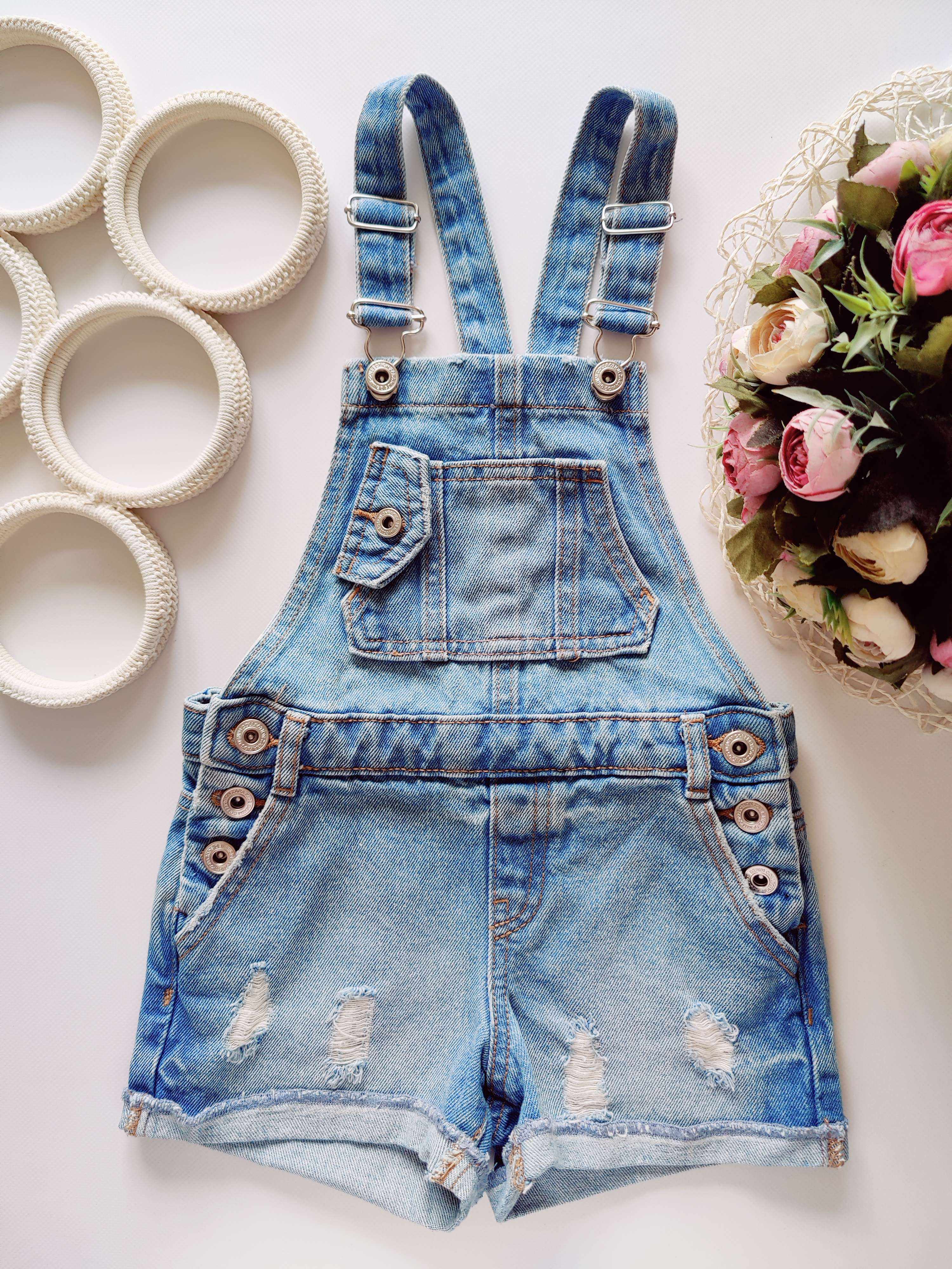 6 лет, рост 116 Крутой джинсовый комбмнезон