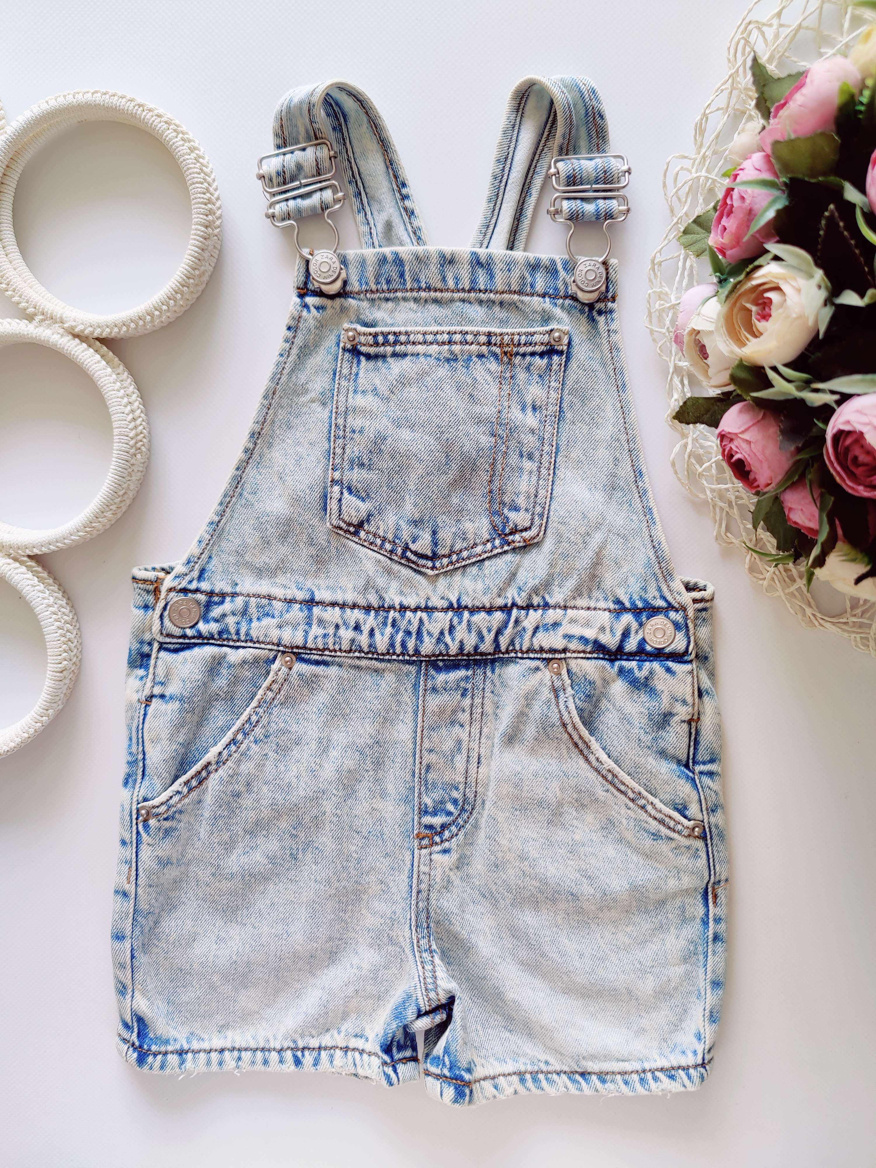 12,18 мес, рост 86 Джинсовый комбинезон