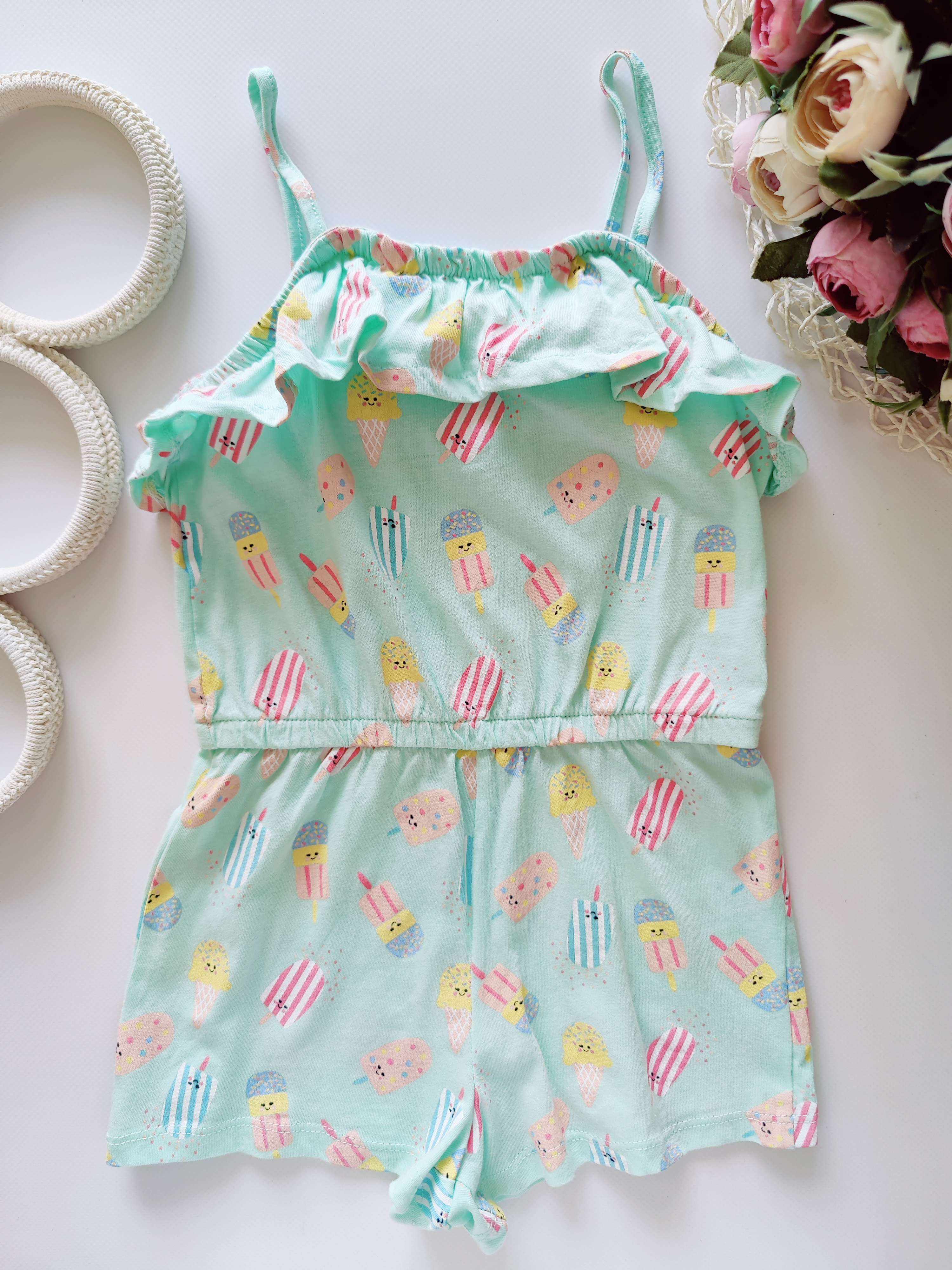 3,4 года, рост 98,104 Мятный ромпер