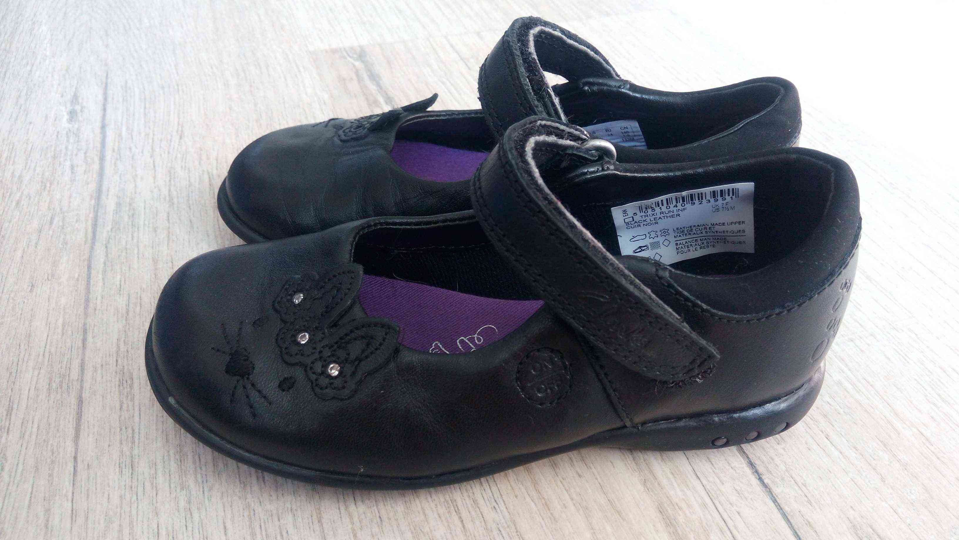 24-25 (15,5 см) с мигалками Кожа! Кожаные туфли для девочки