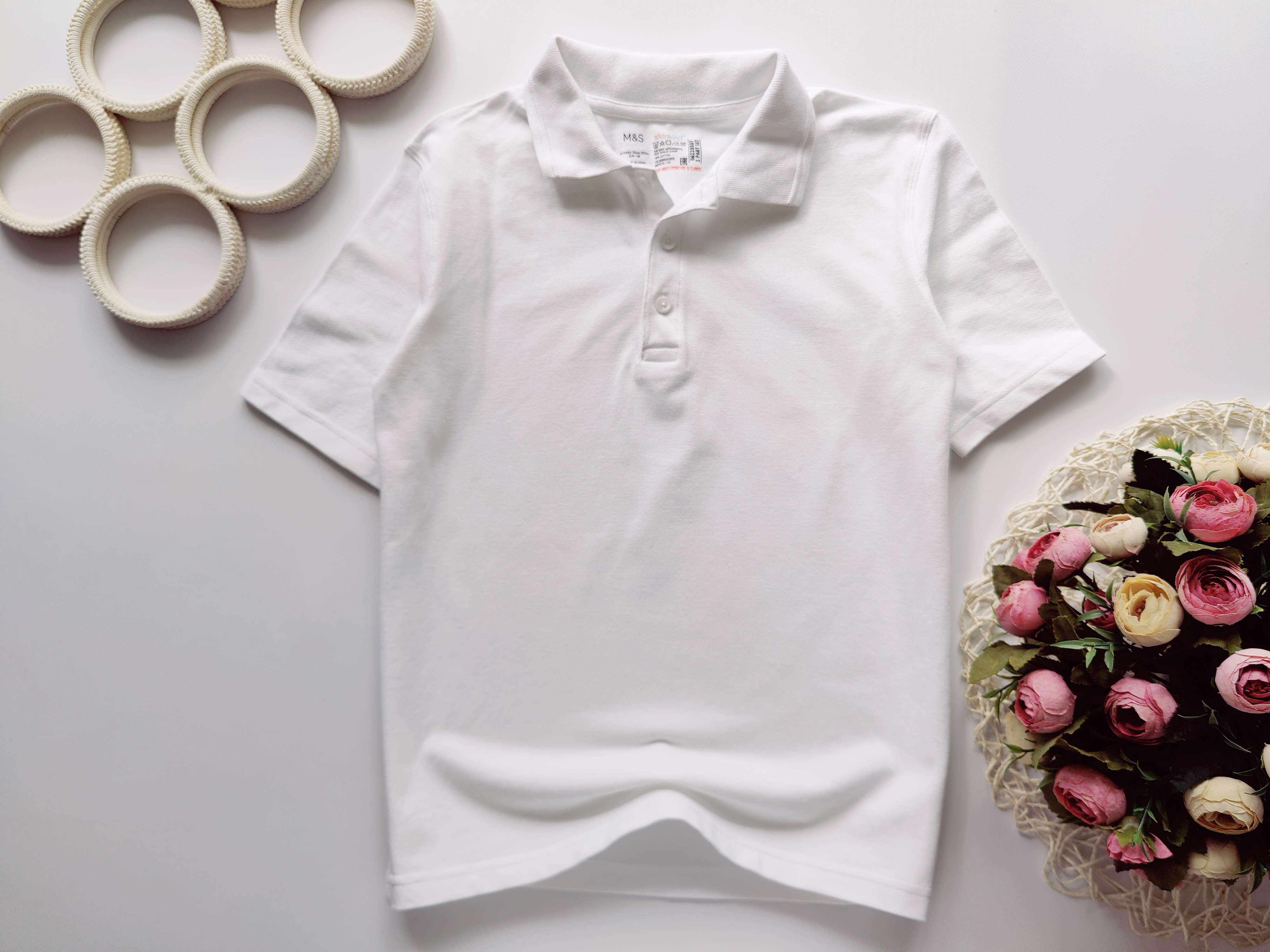 11 років, зріст 146 Біле поло