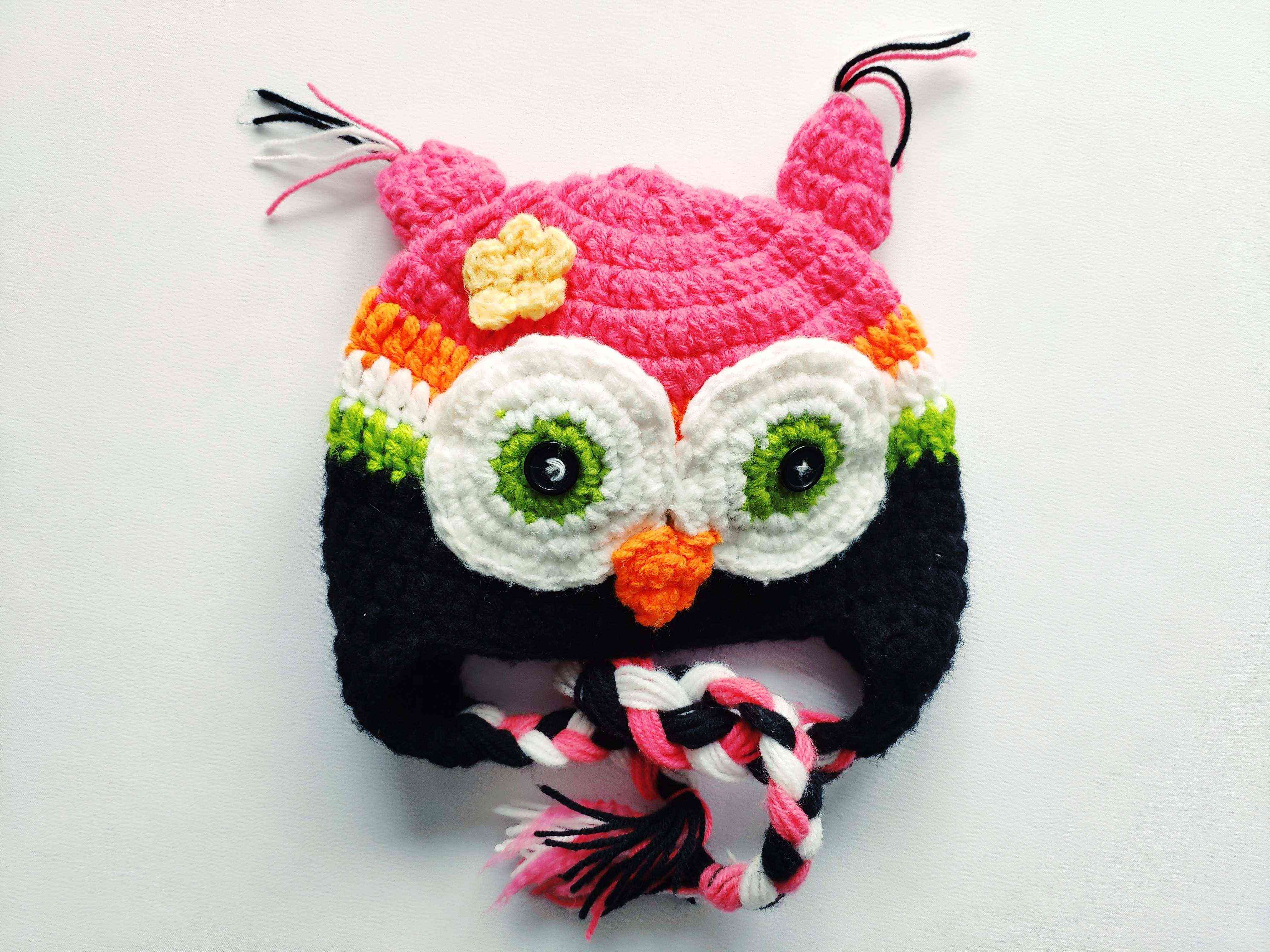 1-2 года Шапка для девочки сова