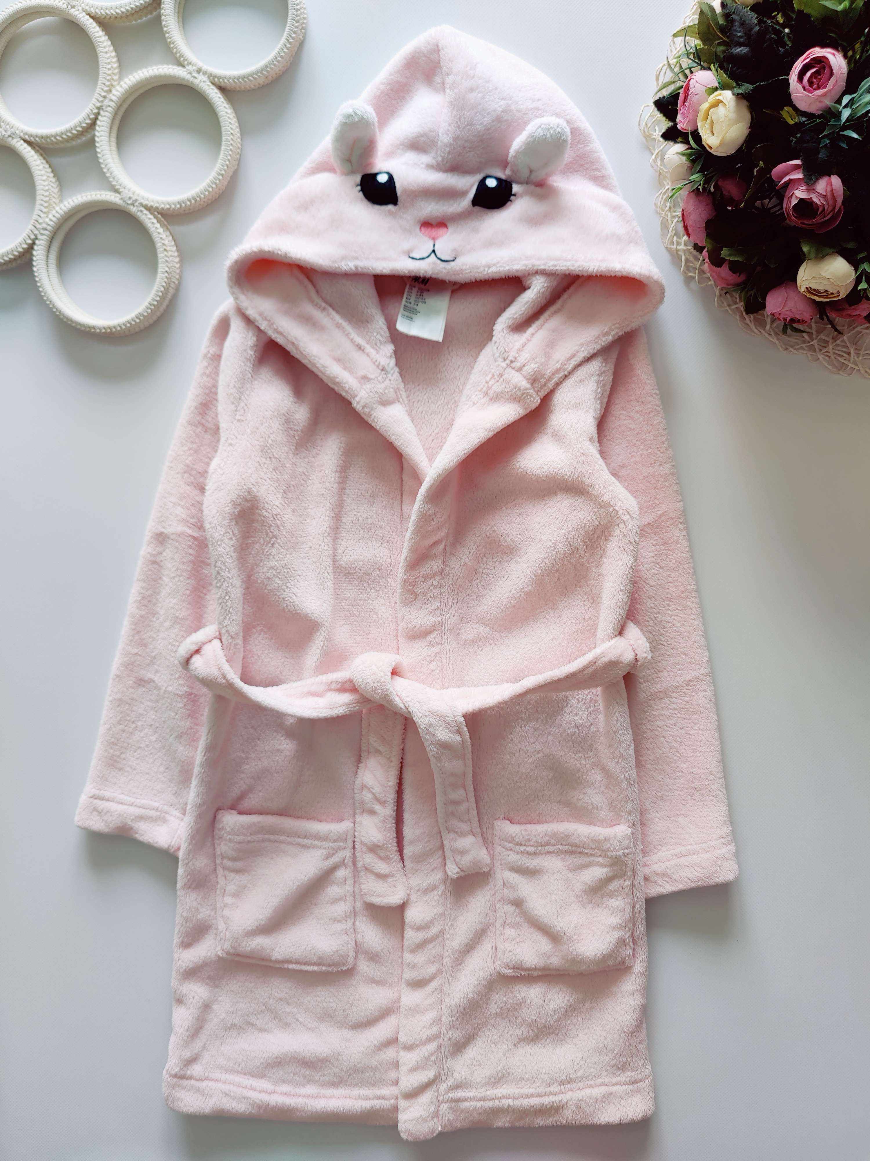 6,8 лет, рост 122,128 Красивый нежно розовый халат