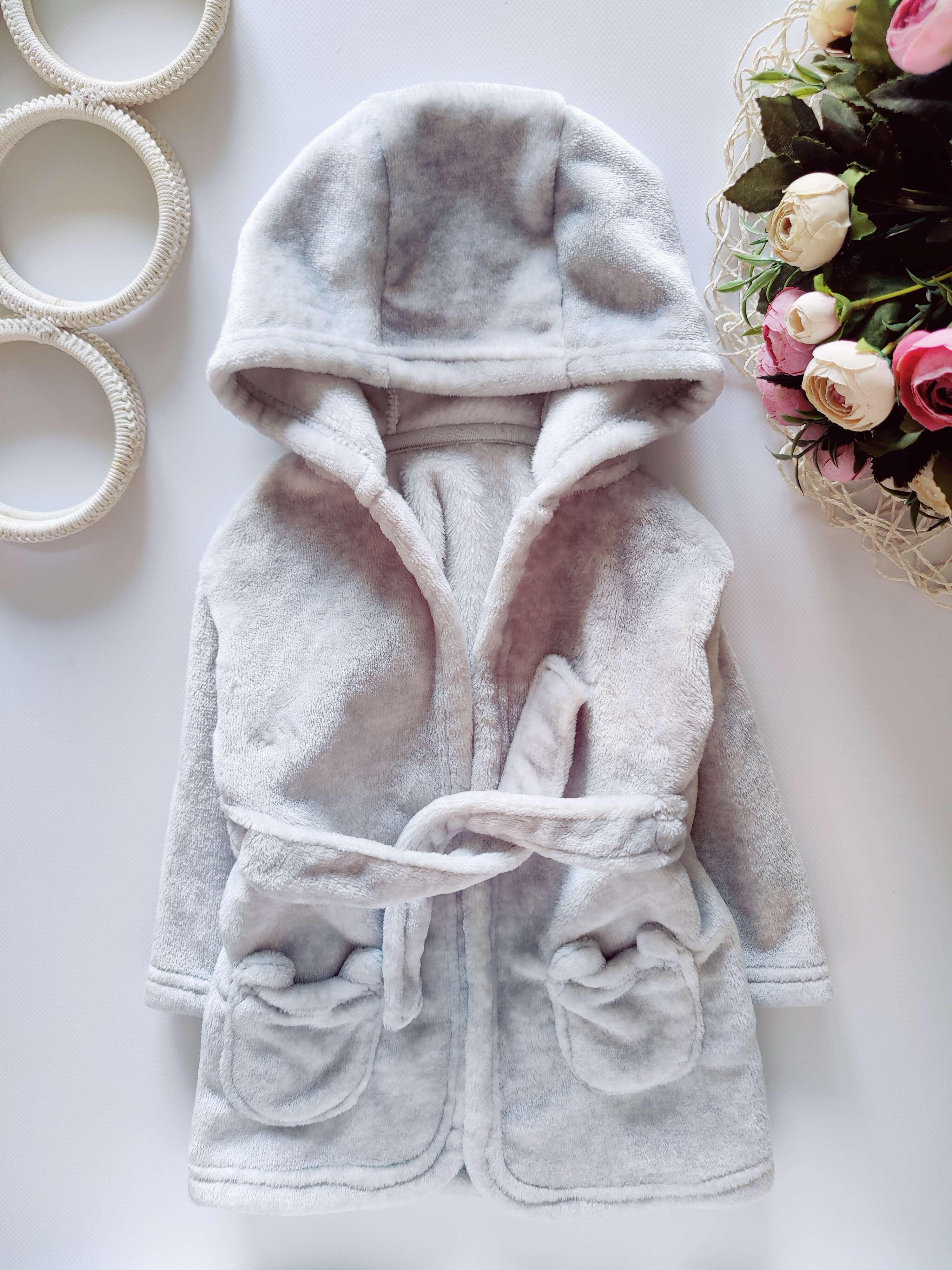 6,9 мес, рост 68,74 Теплый детский халат