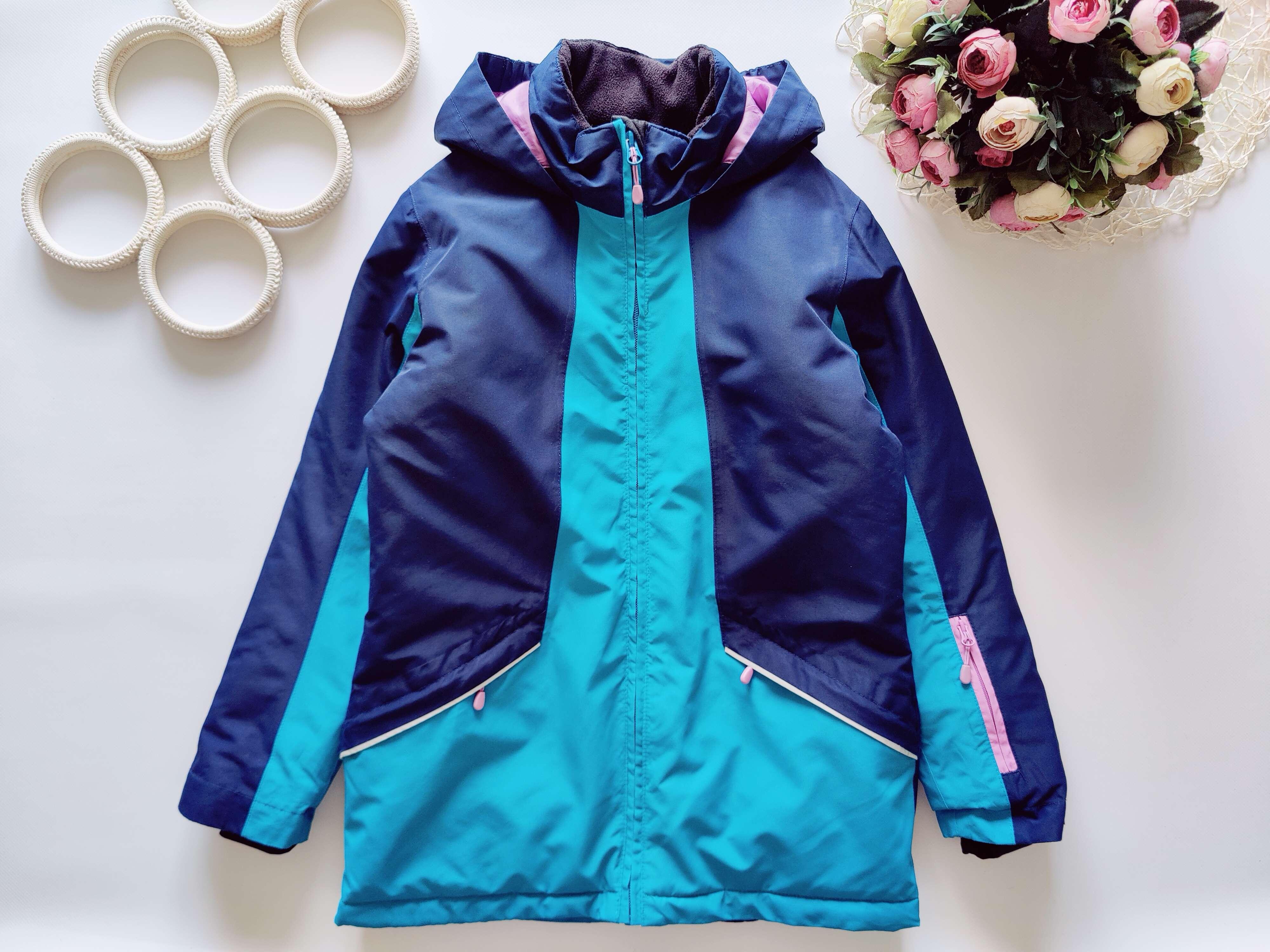 9,10 лет, рост 134,140 Детская спортивная лыжная курточка на синтепоне термо