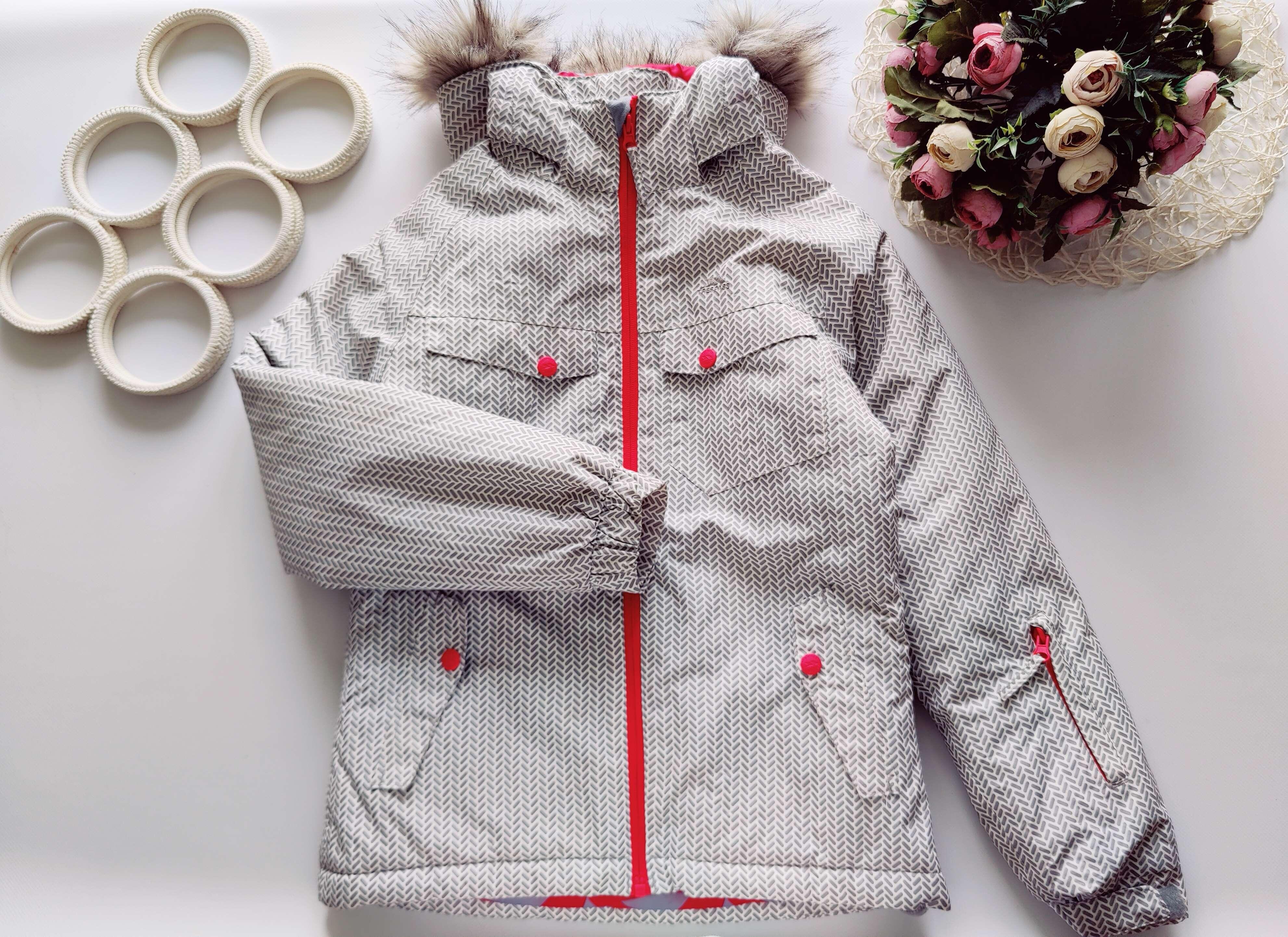 9,10 лет, рост 134,140 Детская спортивная лыжная зимняя курточка на синтепоне термо