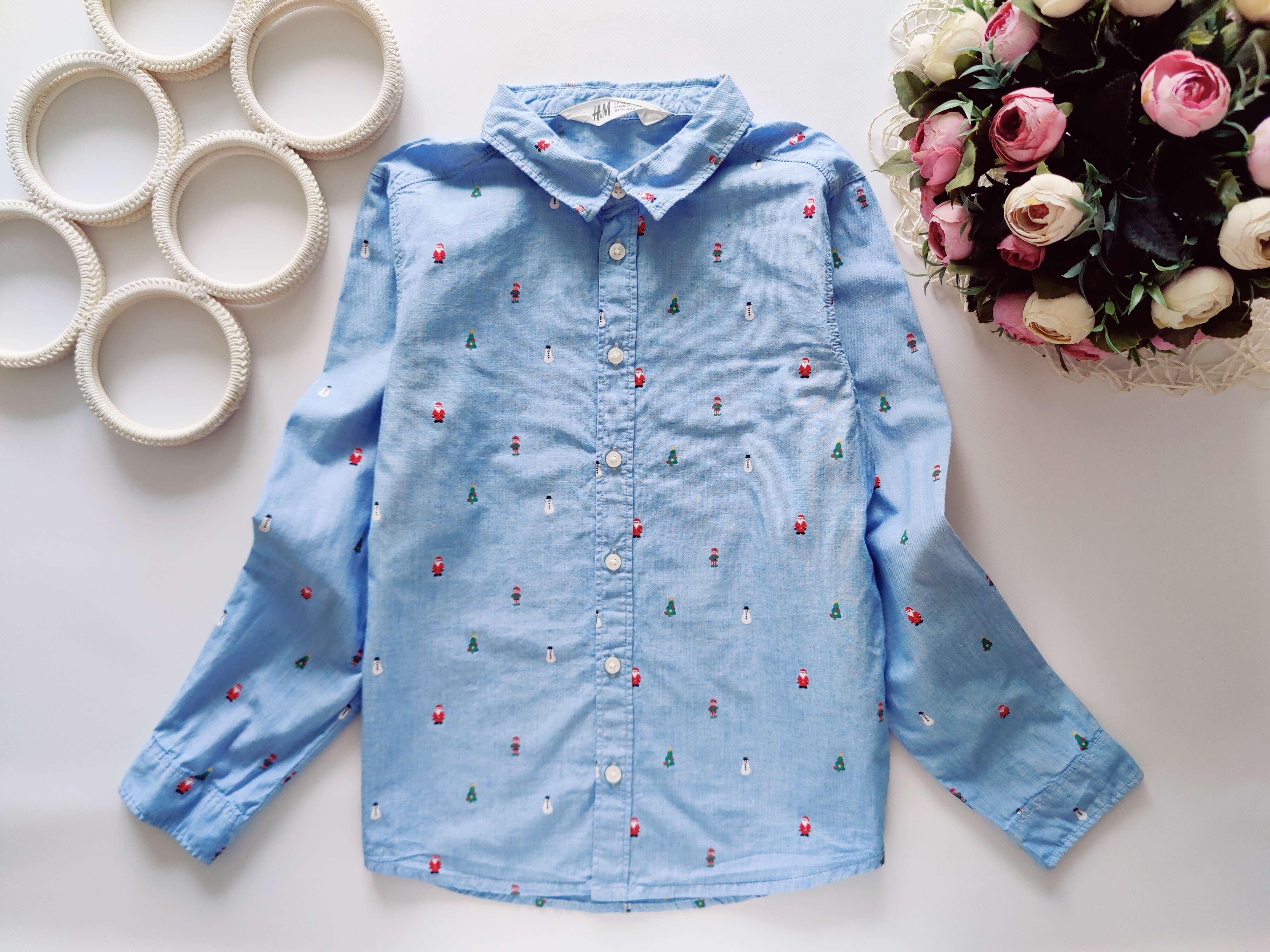 8,9 років, зріст 134 Новорічна сорочка у дід морозах, ялинках